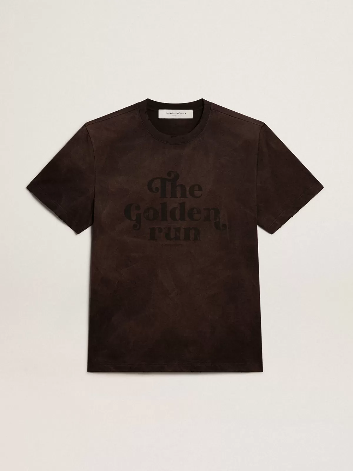 Golden Goose Anthracite cotton T-shirt with lettering on the front anthracitegray Discount