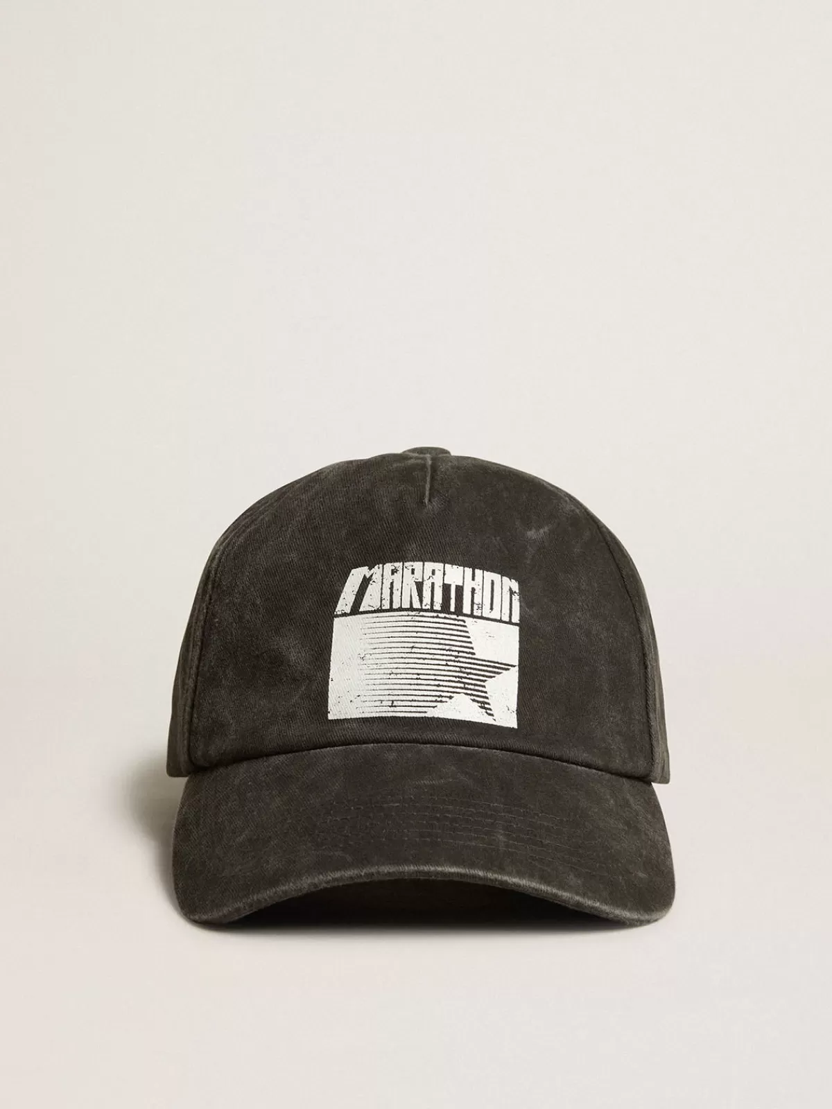 Golden Goose Anthracite gray cap with Marathon logo on the front anthracitegray Discount