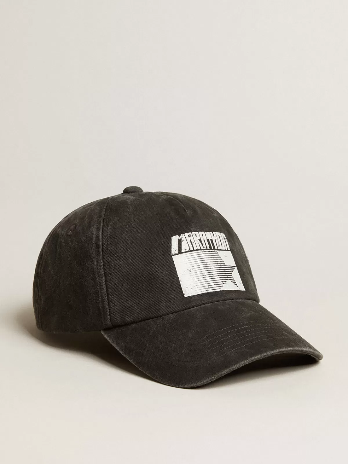 Golden Goose Anthracite gray cap with Marathon logo on the front anthracitegray Discount