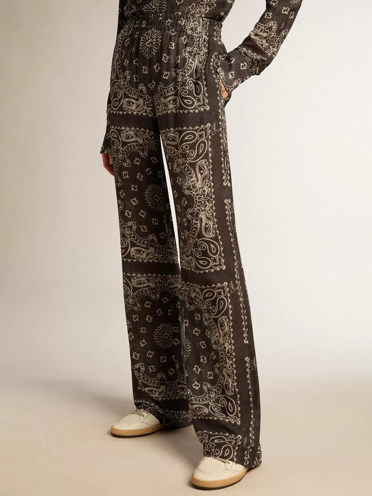 Golden Goose Anthracite-gray joggers with paisley print anthracitegray Best