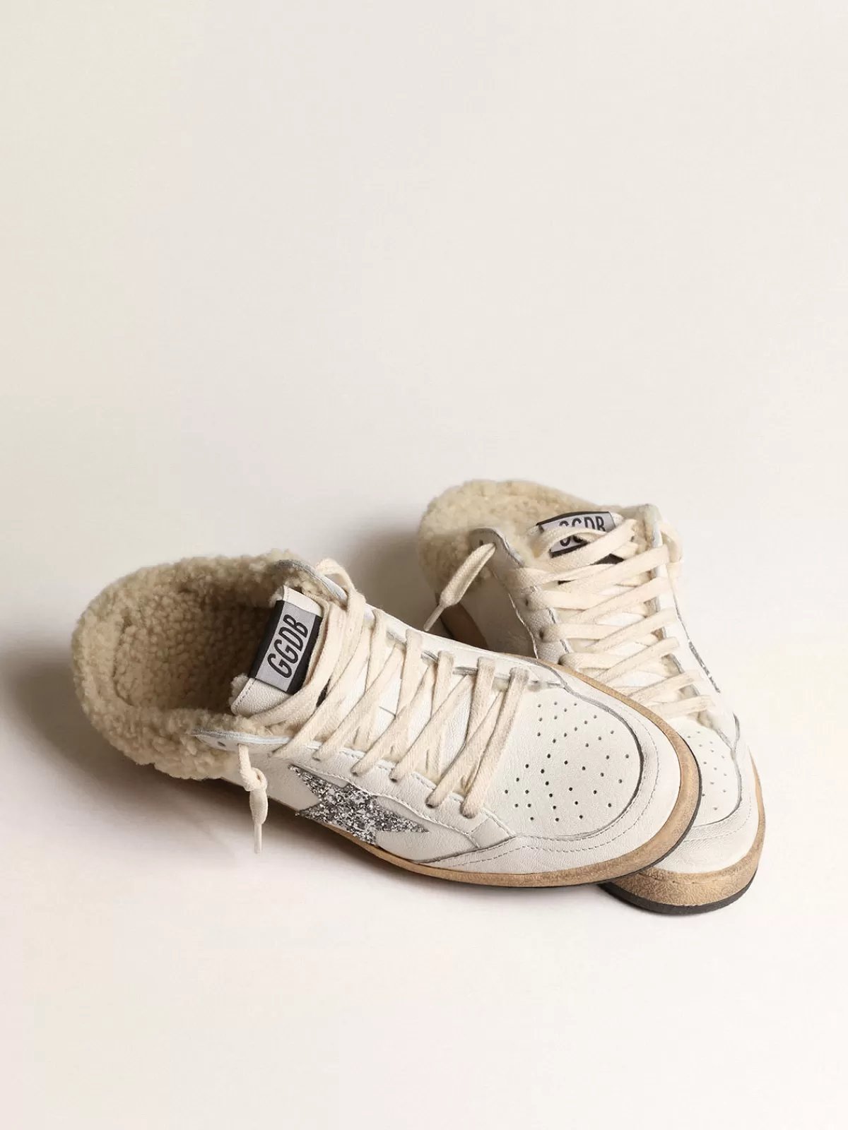 Golden Goose Ball Star Sabots with glitter star and shearling lining Best Sale