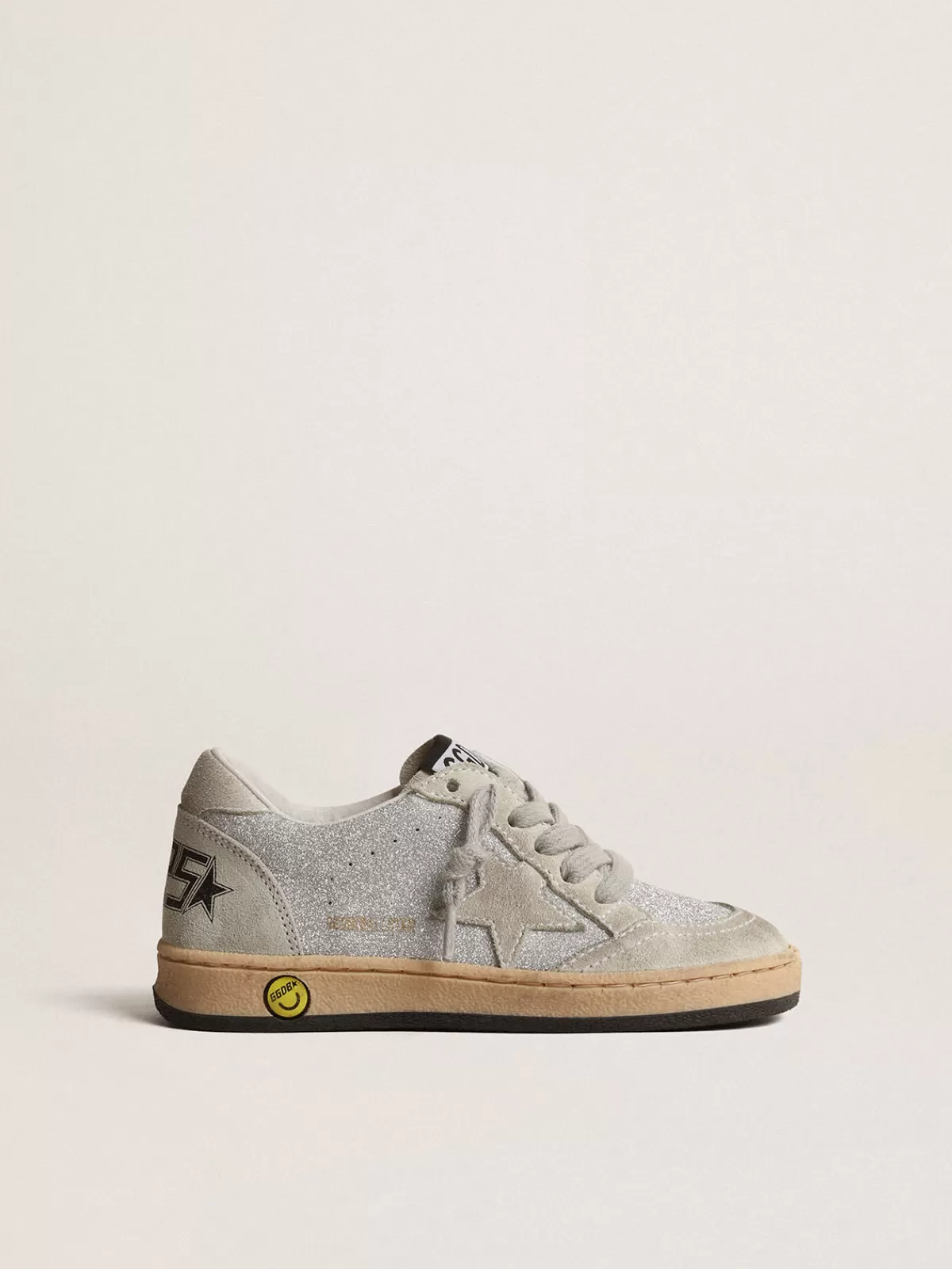 Golden Goose Ball Star Young in glitter with ice-gray suede inserts Flash Sale