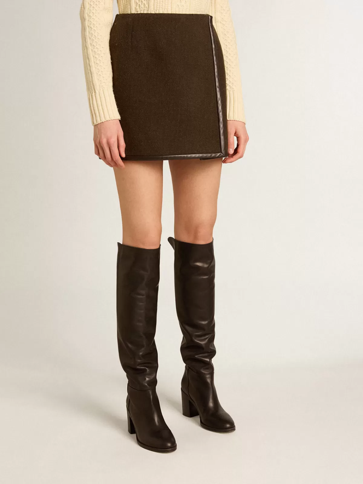 Golden Goose -colored wool miniskirt bark Hot