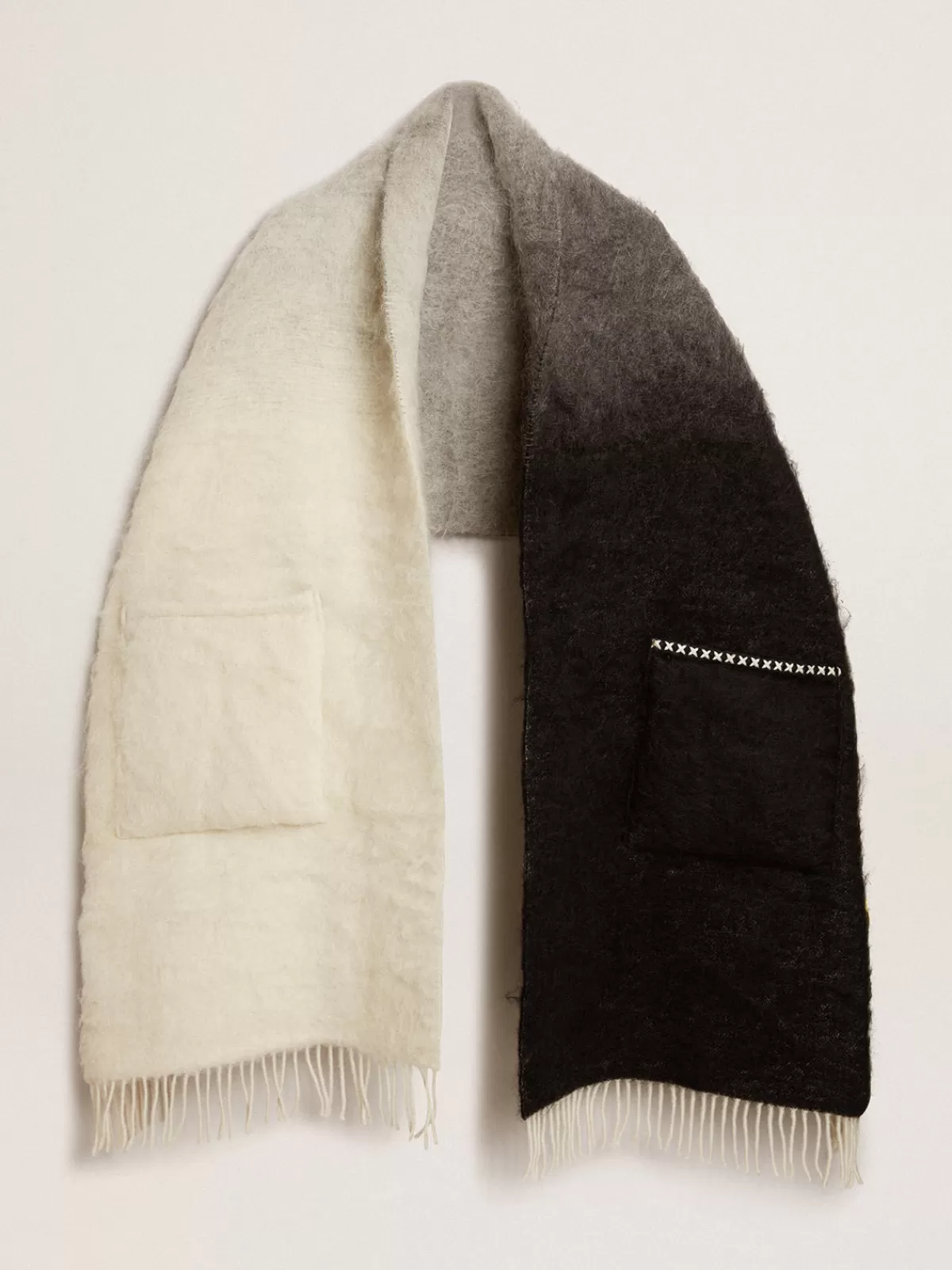 Golden Goose Black and white scarf with pockets blackandwhite Best Sale