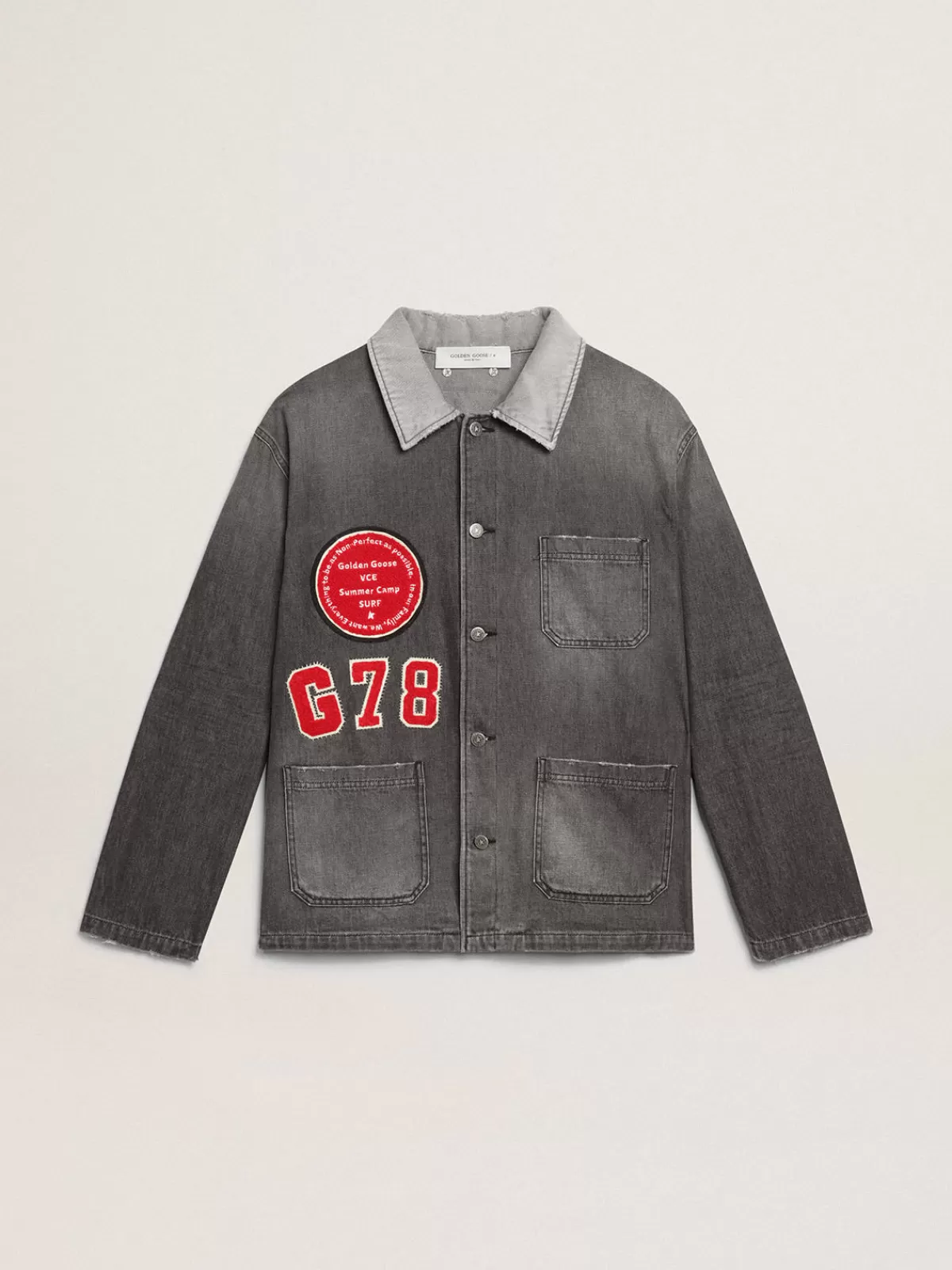 Golden Goose denim shirt with patches black New