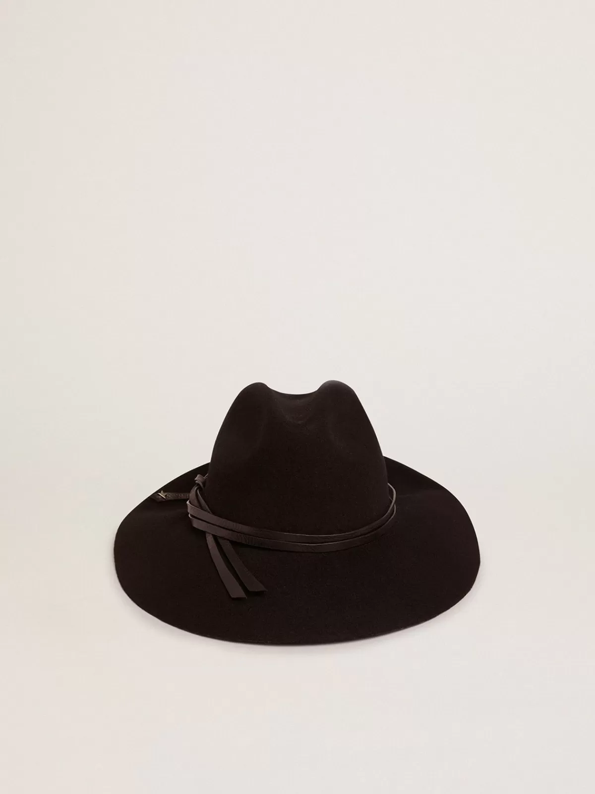 Golden Goose hat with leather strap black Best Sale