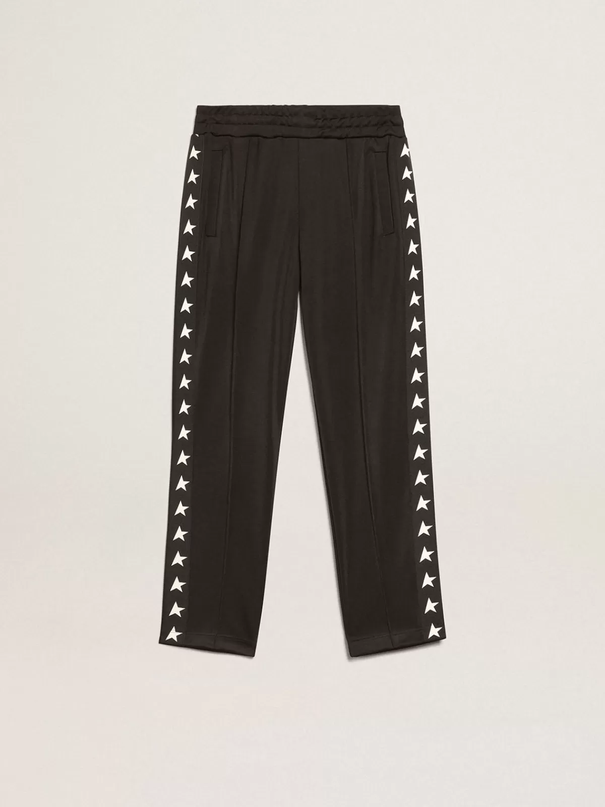 Golden Goose Black joggers with contrasting white stars blackandwhite Best