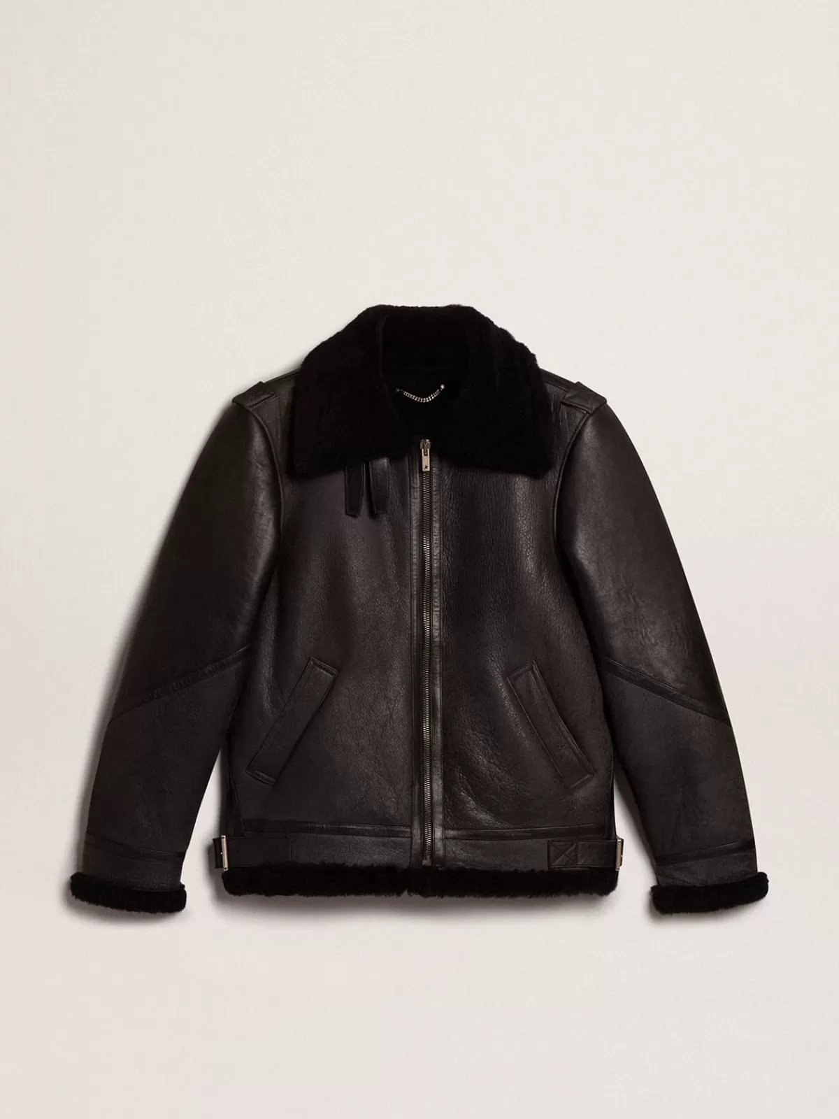 Golden Goose sheepskin jacket black Cheap