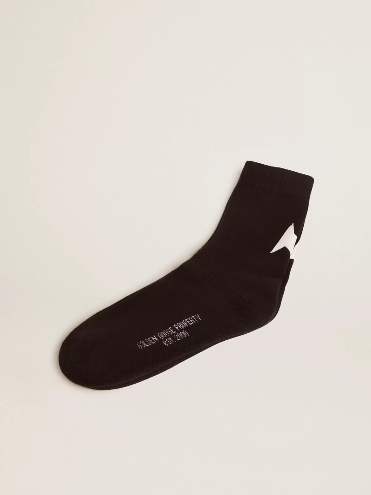 Golden Goose Black Star Collection socks with contrasting white star gray Outlet