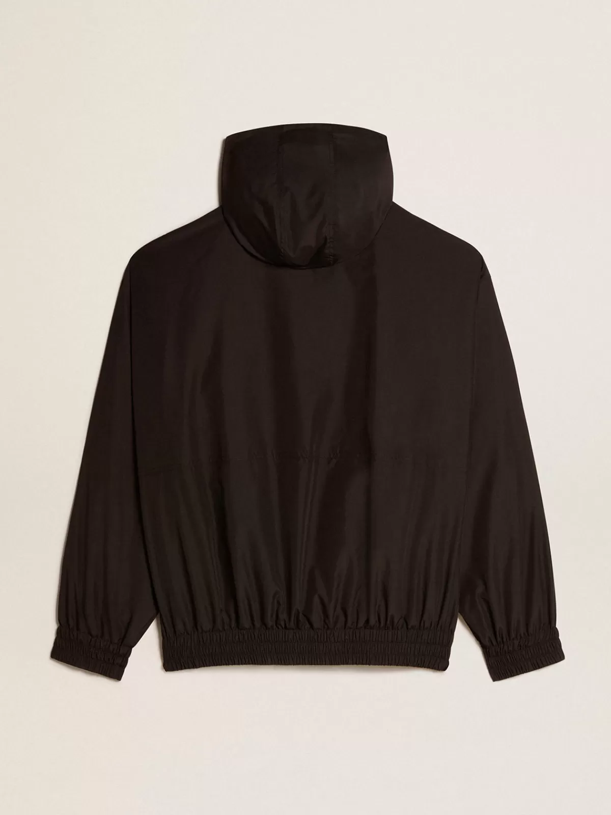 Golden Goose Black windbreaker with hood darkblue Outlet