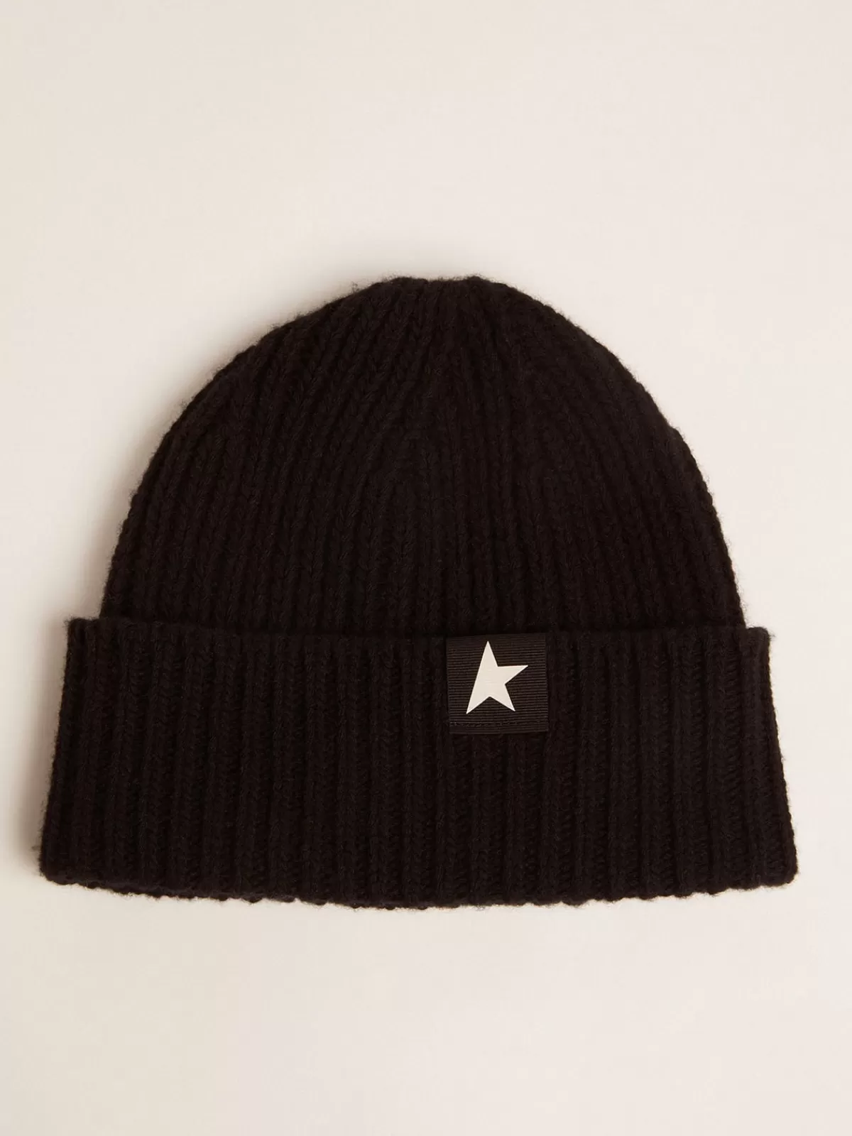 Golden Goose wool beanie with white star black Sale