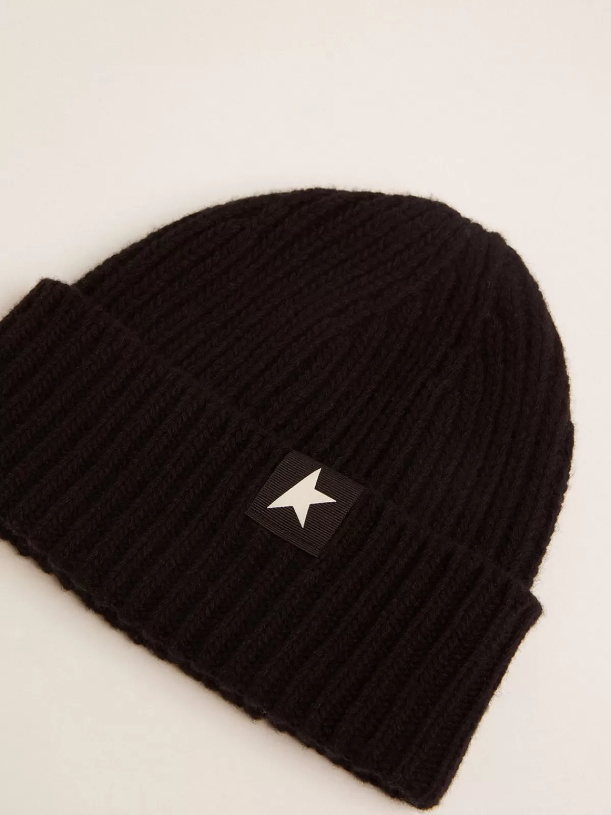 Golden Goose wool beanie with white star black Sale