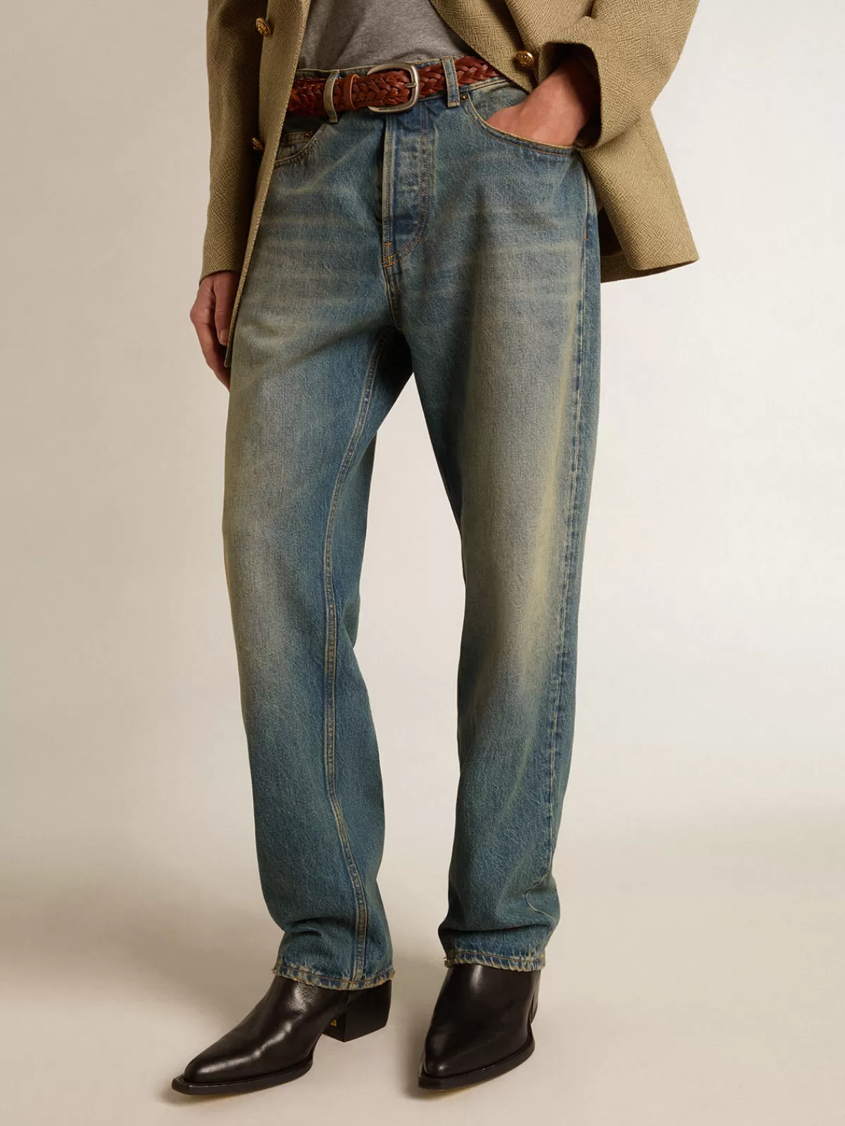 Golden Goose Blue jeans with a lived-in treatment denimblue Best Sale