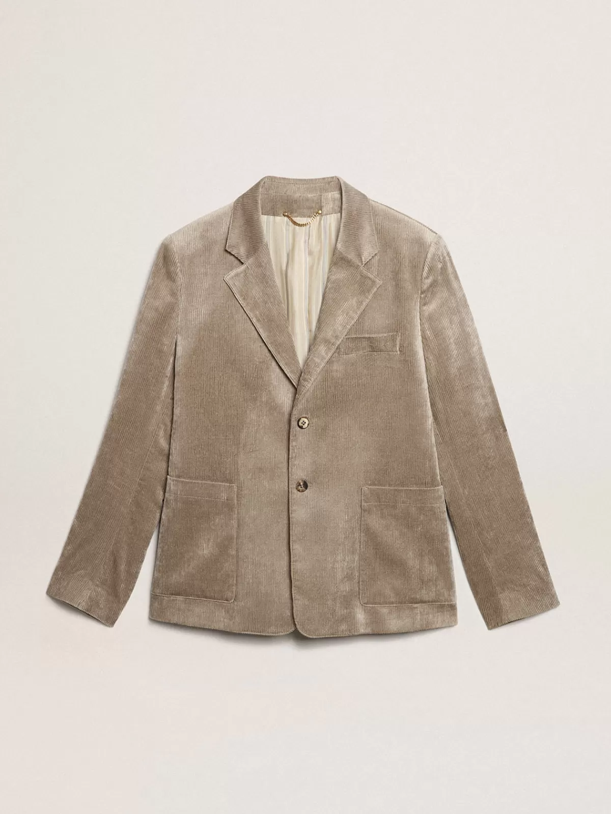 Golden Goose Boxy-fit single-breasted blazer in light beige cotton lightbeige Outlet