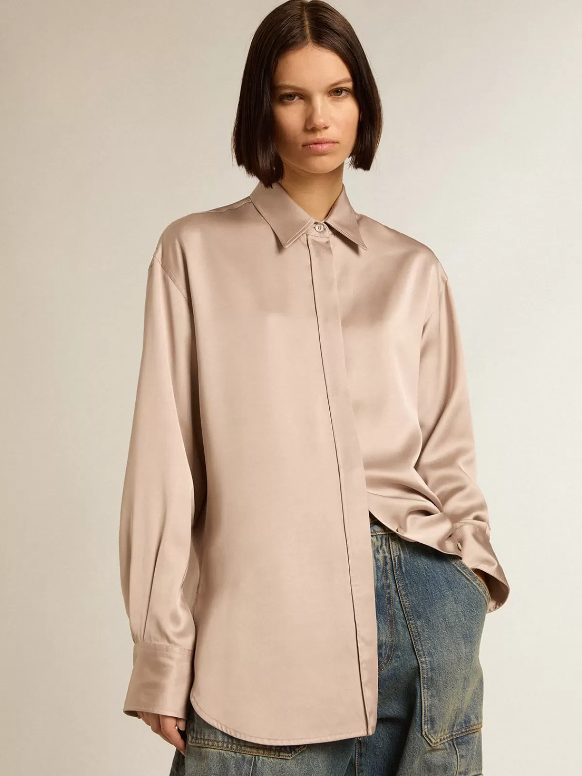 Golden Goose Boyfriend shirt in powder-pink viscose powderpink Sale