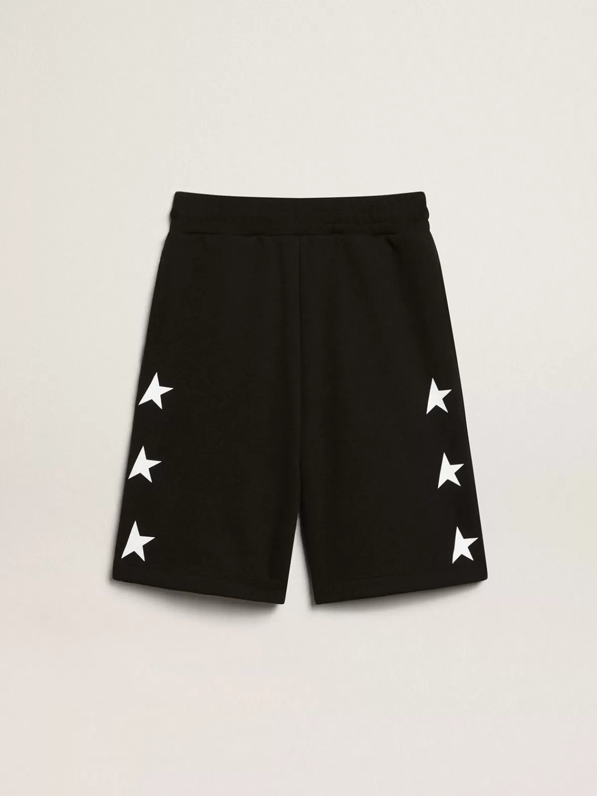 Golden Goose Boys’ Bermuda shorts with white stars black Flash Sale