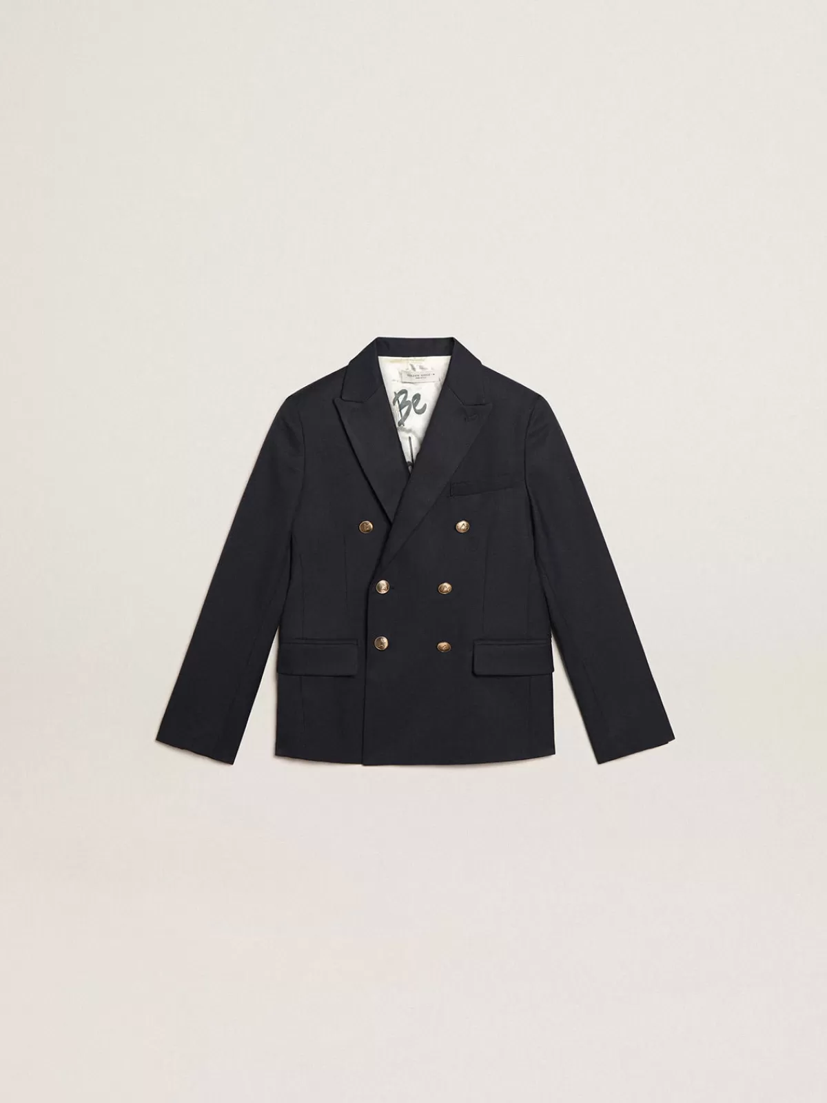 Golden Goose Boys’ dark blue double-breasted buttoned blazer darkblue Discount