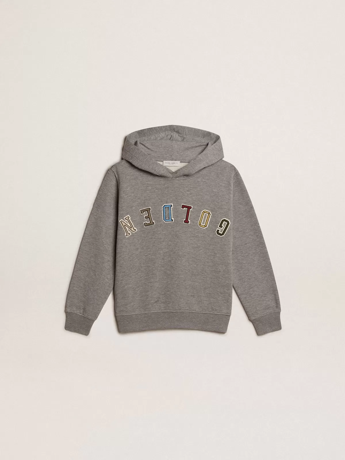 Golden Goose Boys’ gray cotton hooded sweatshirt graymelange Clearance