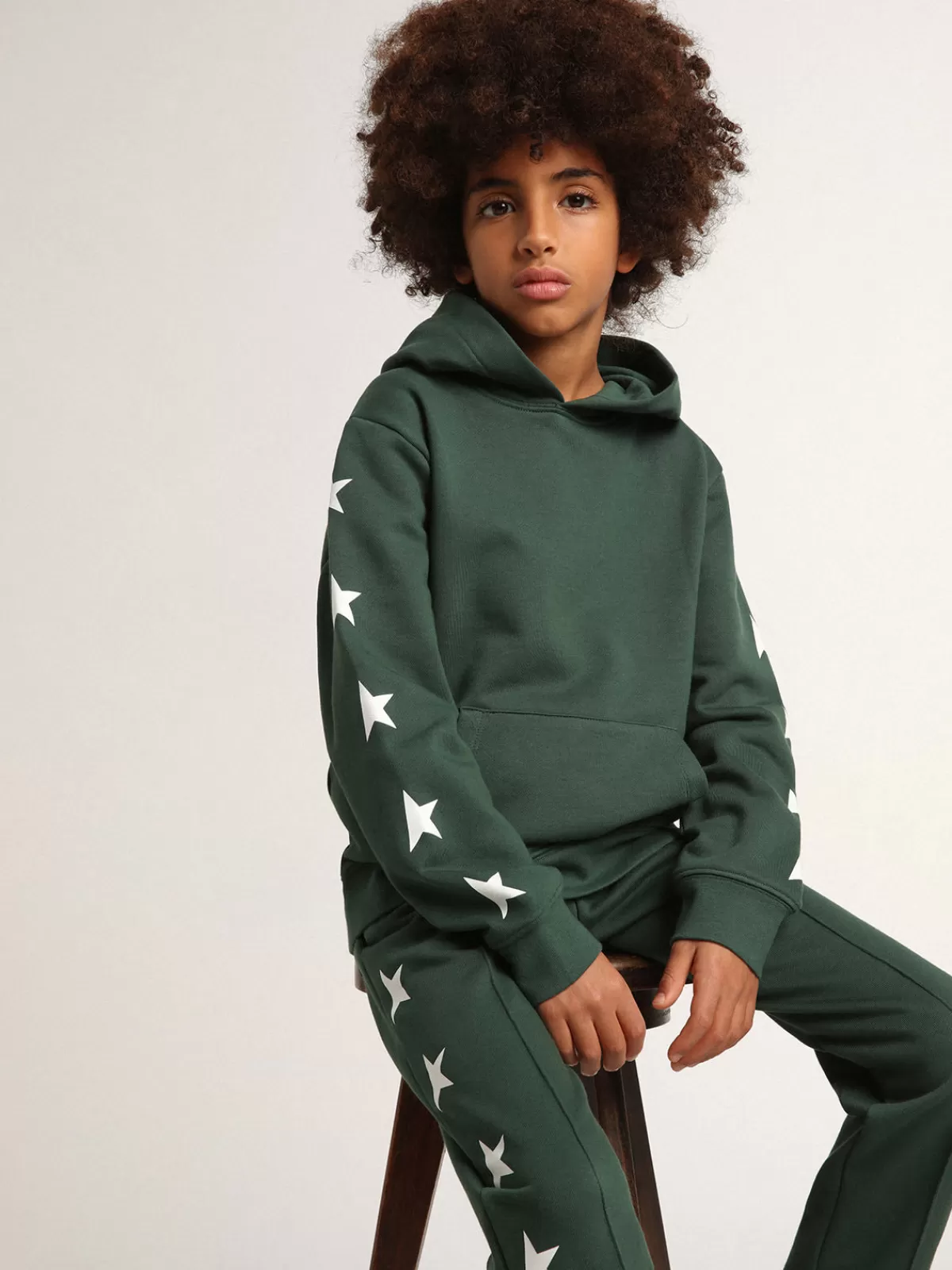 Golden Goose Bright green hooded sweatshirt blue Discount