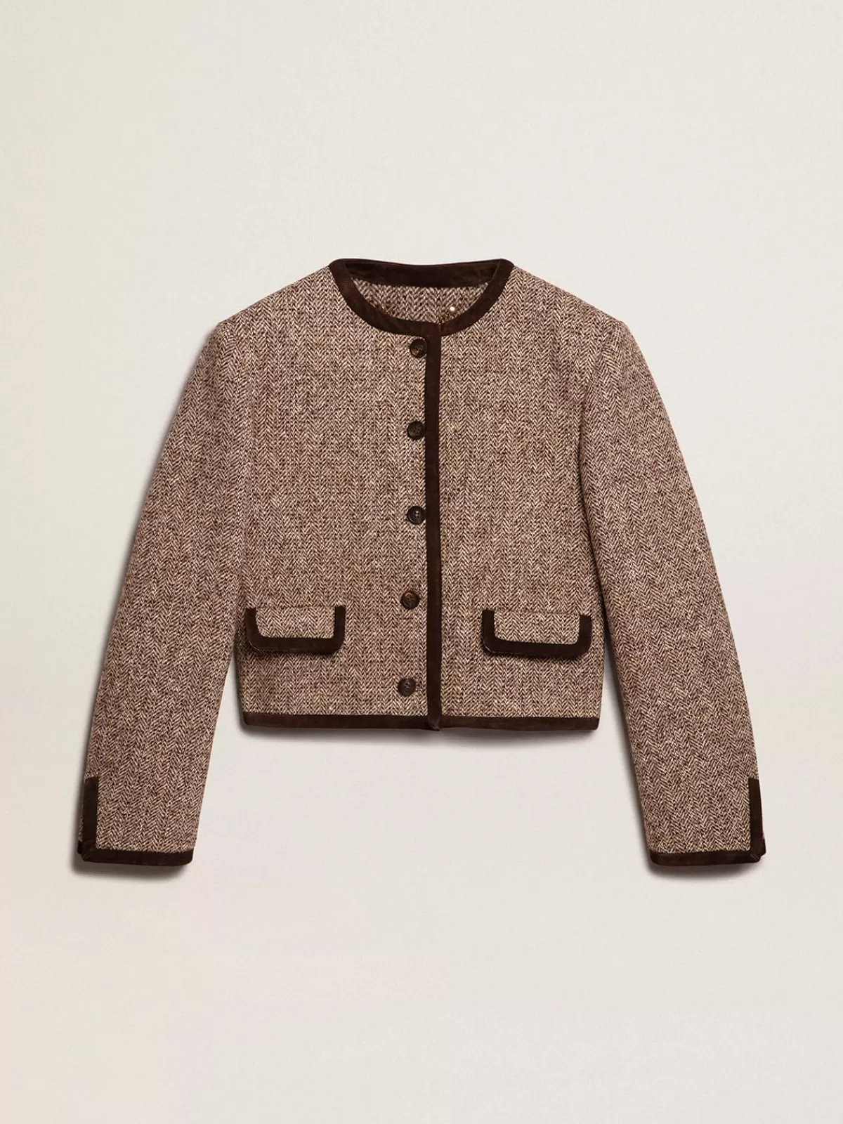 Golden Goose Brown cropped jacket with button fastening Online