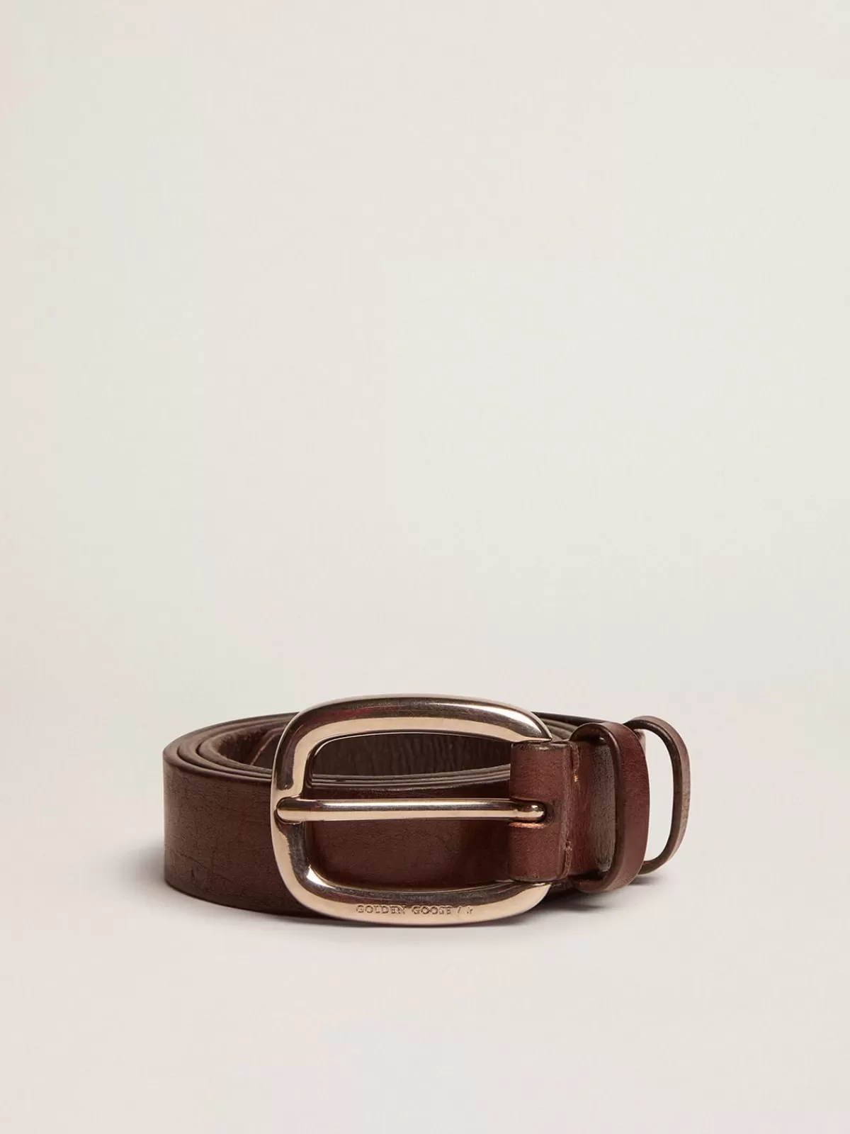 Golden Goose Brown Houston belt in washed leather Discount