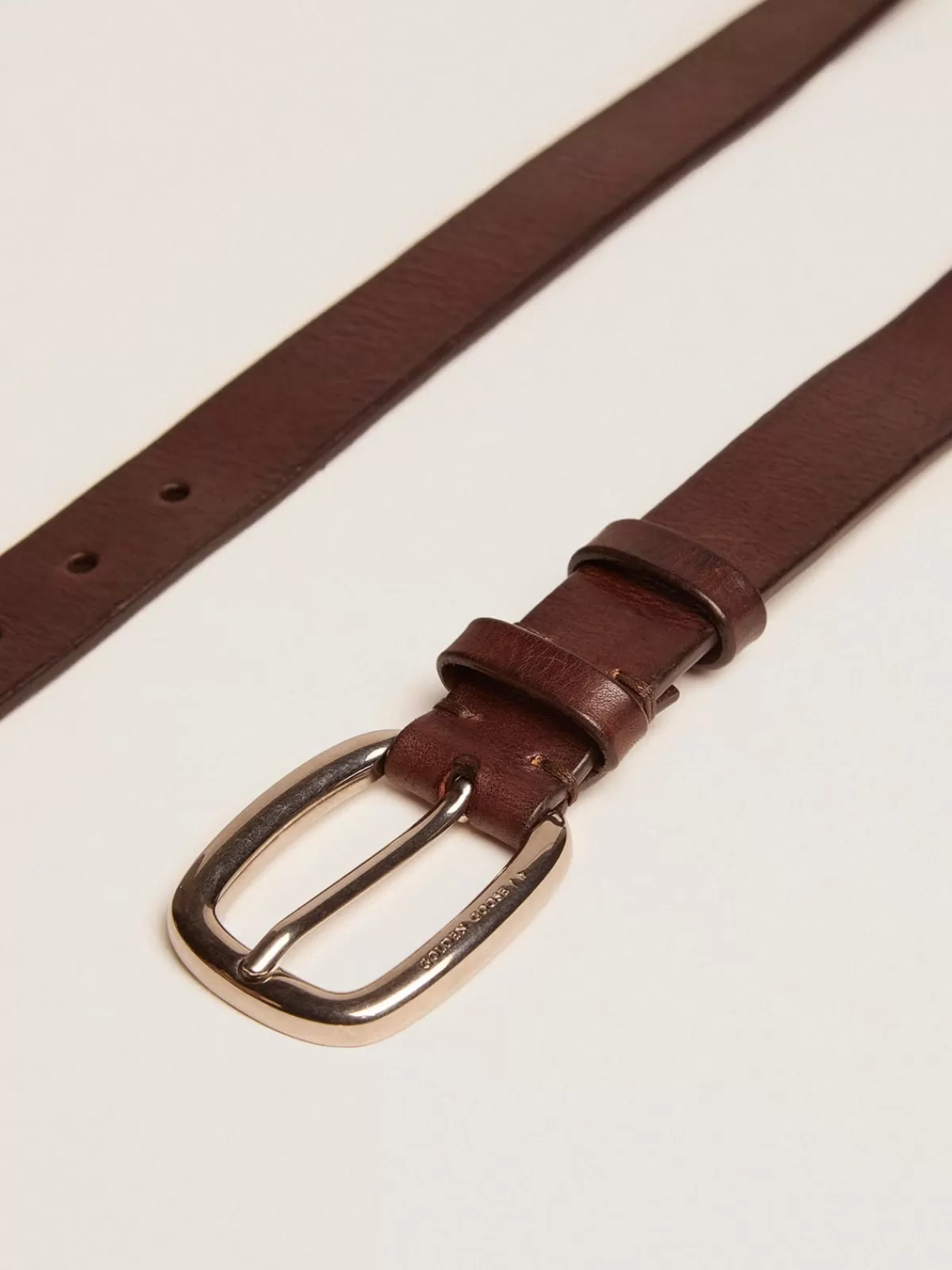 Golden Goose Brown Houston belt in washed leather Discount