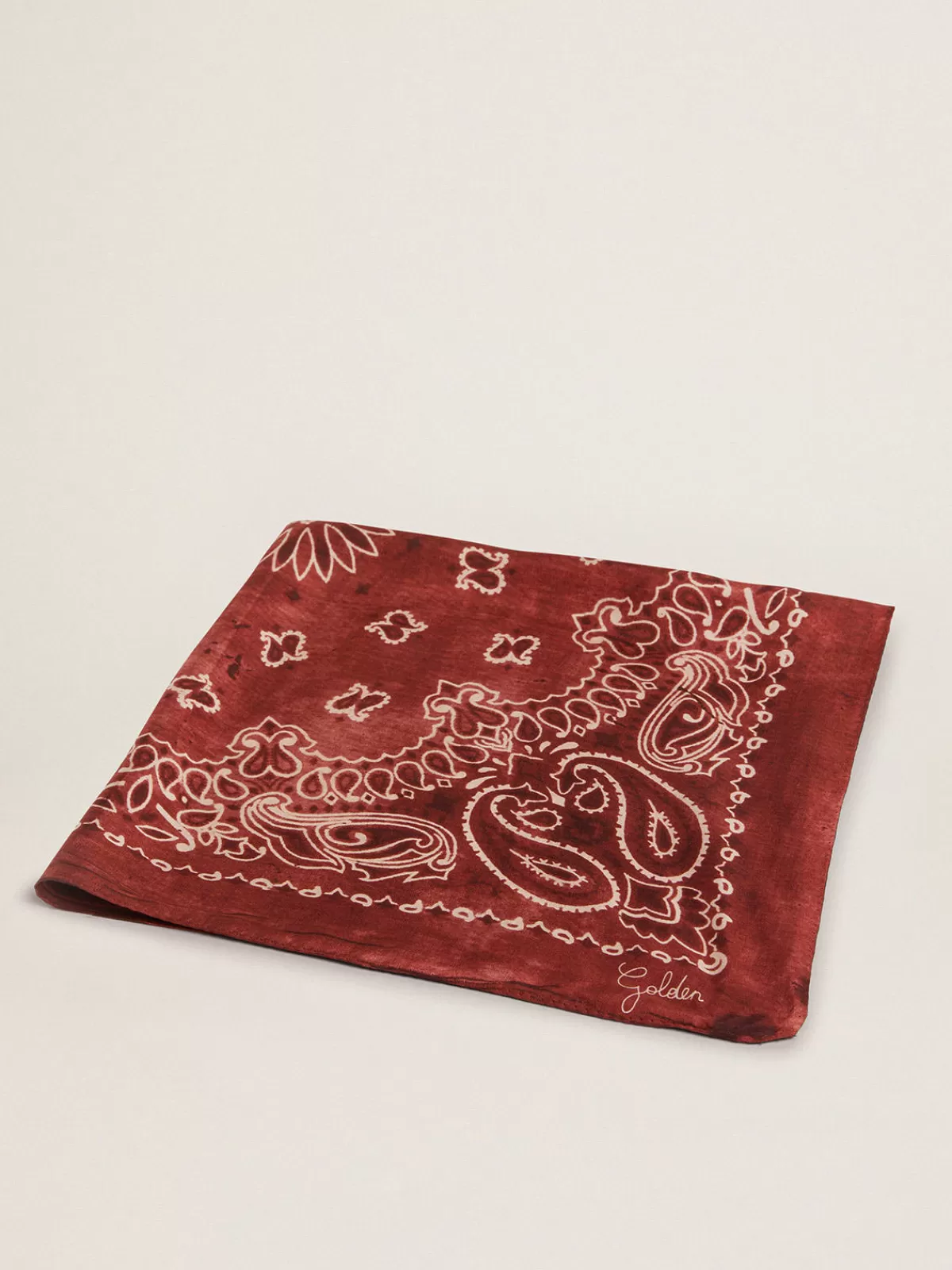 Golden Goose scarf with paisley pattern burgundy Sale