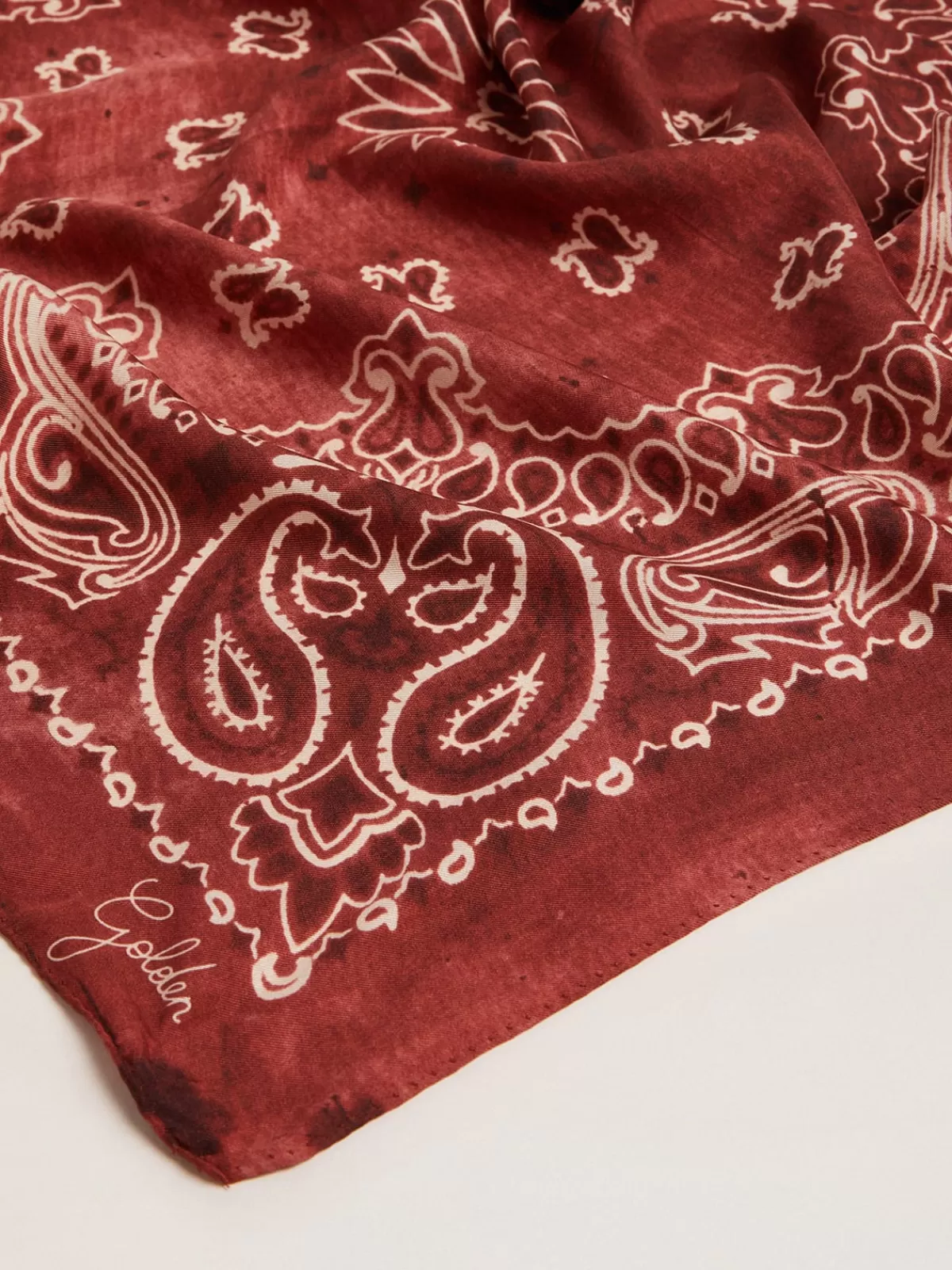 Golden Goose scarf with paisley pattern burgundy Sale