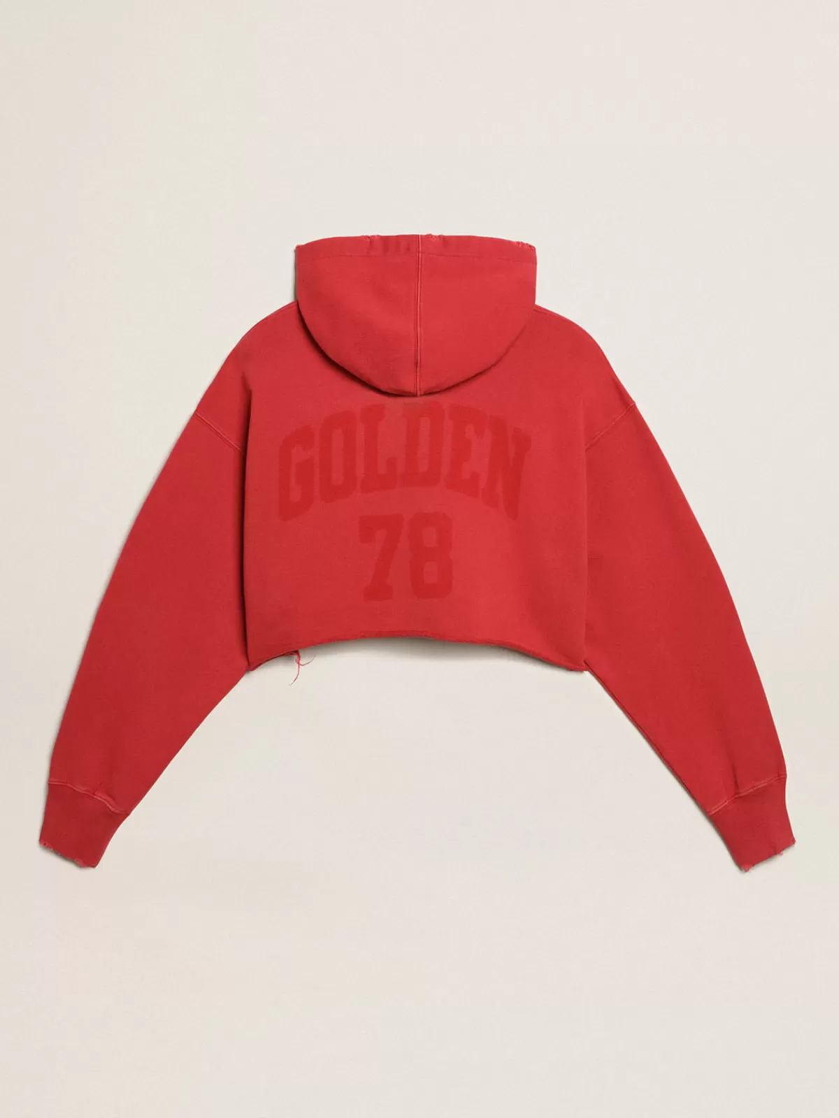 Golden Goose Cropped hooded sweatshirt in red fadedred Fashion