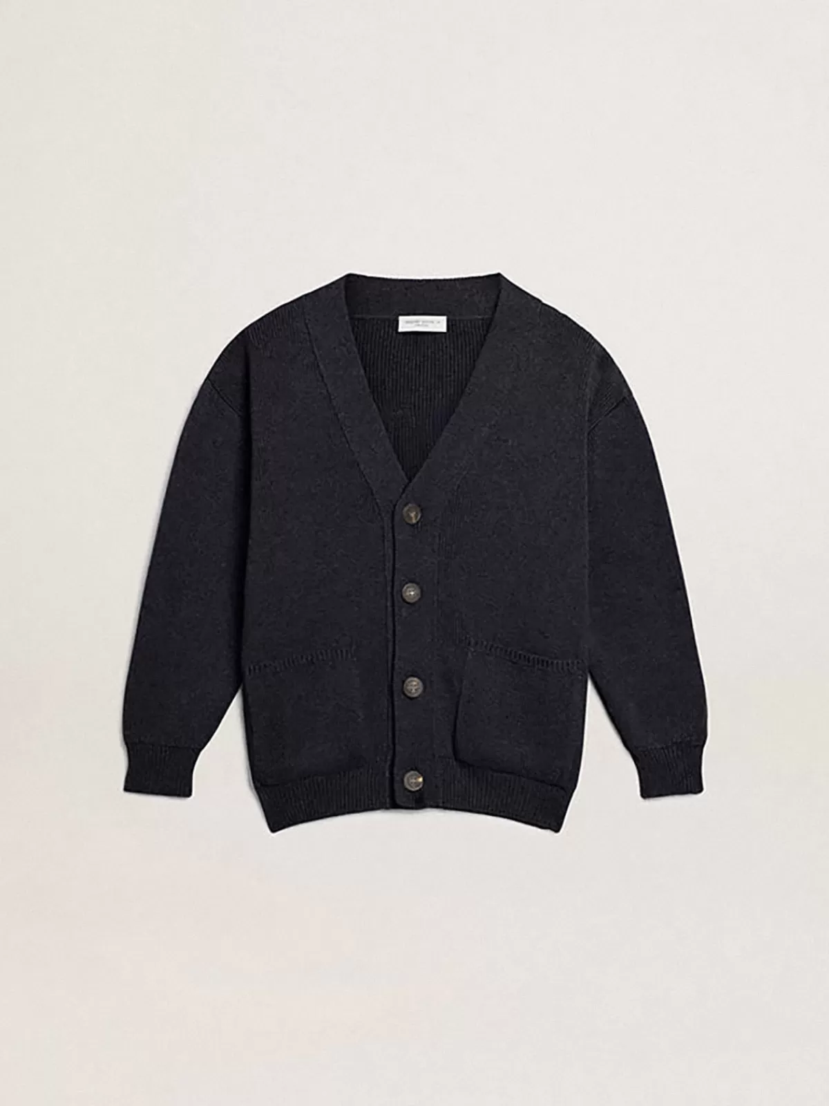 Golden Goose Dark blue cotton cardigan with logo on the back darkblue Online