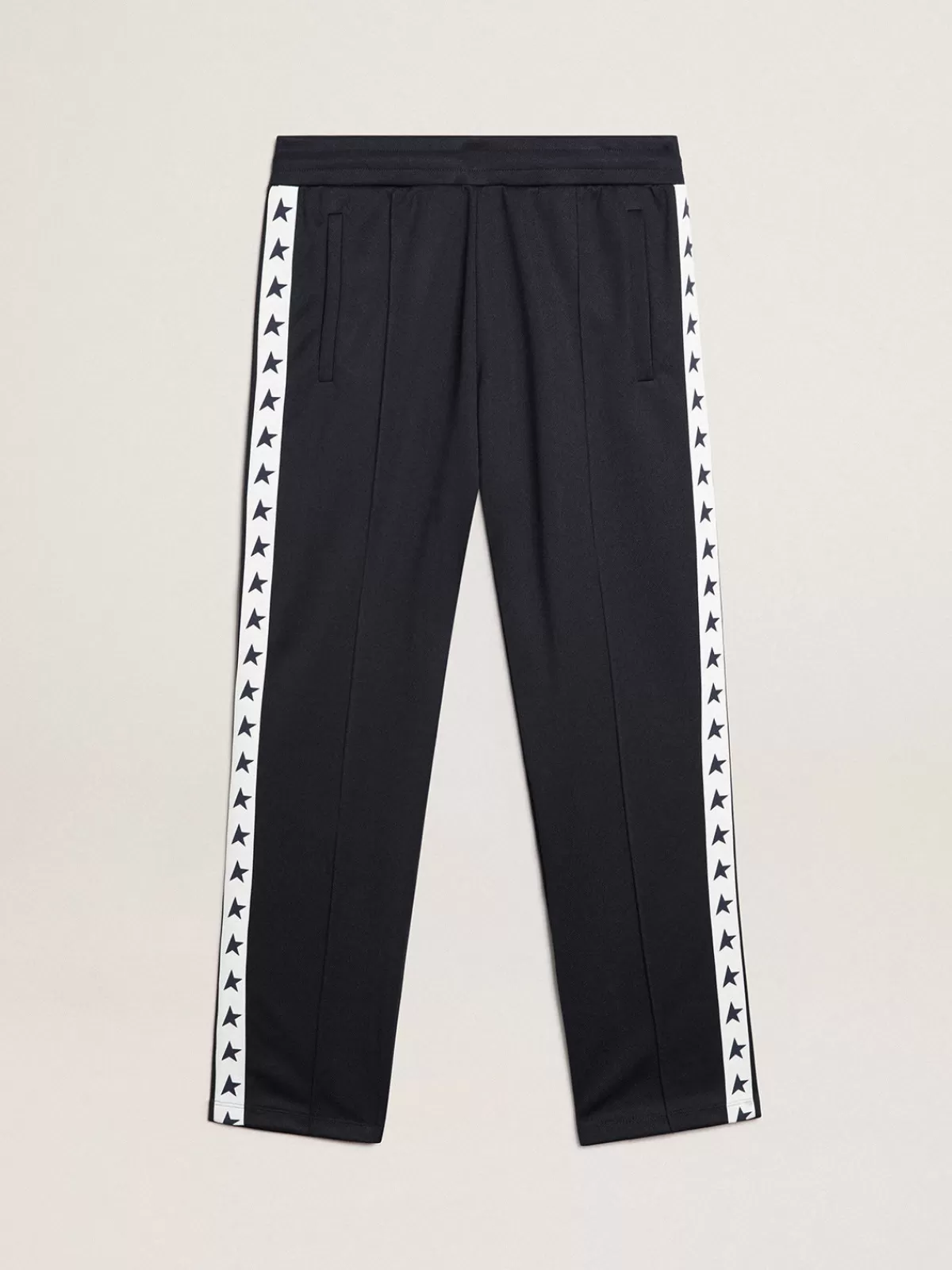 Golden Goose Dark blue joggers with contrasting strip and stars darkblue Shop