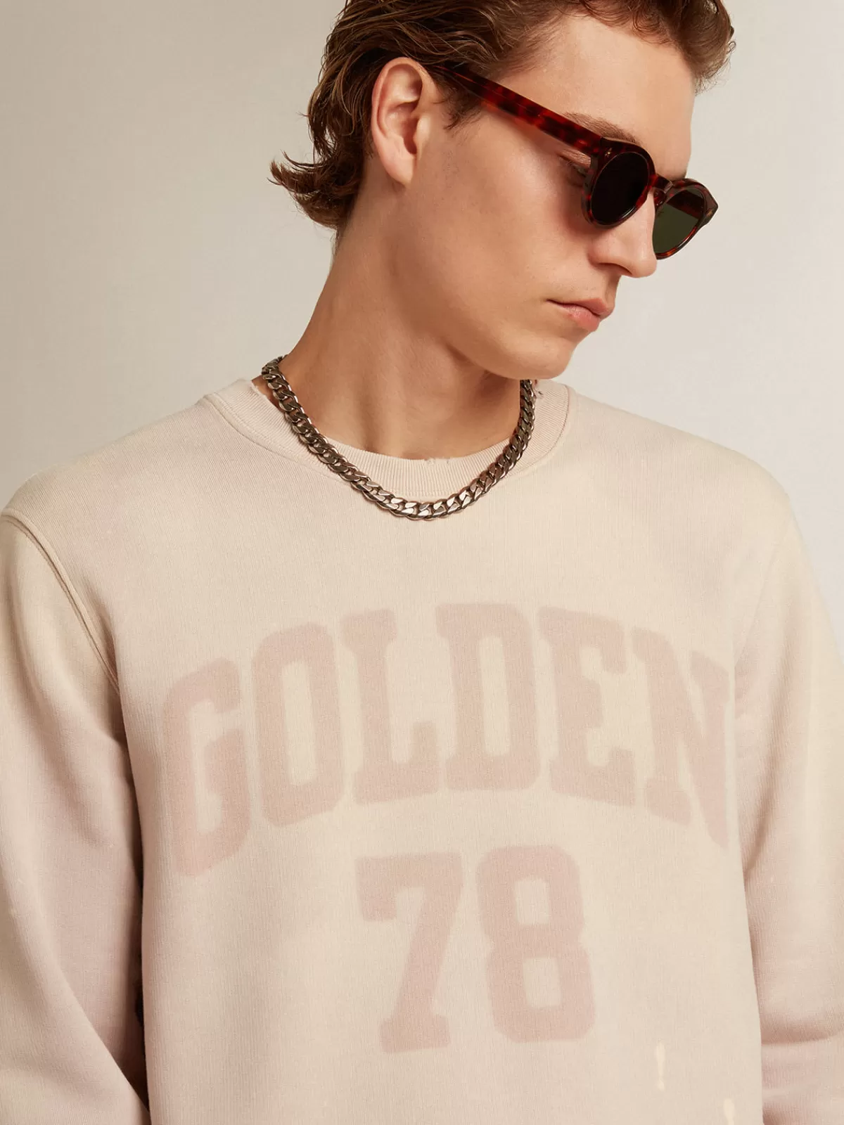 Golden Goose Distressed-finish pale pink sweatshirt palepink Best