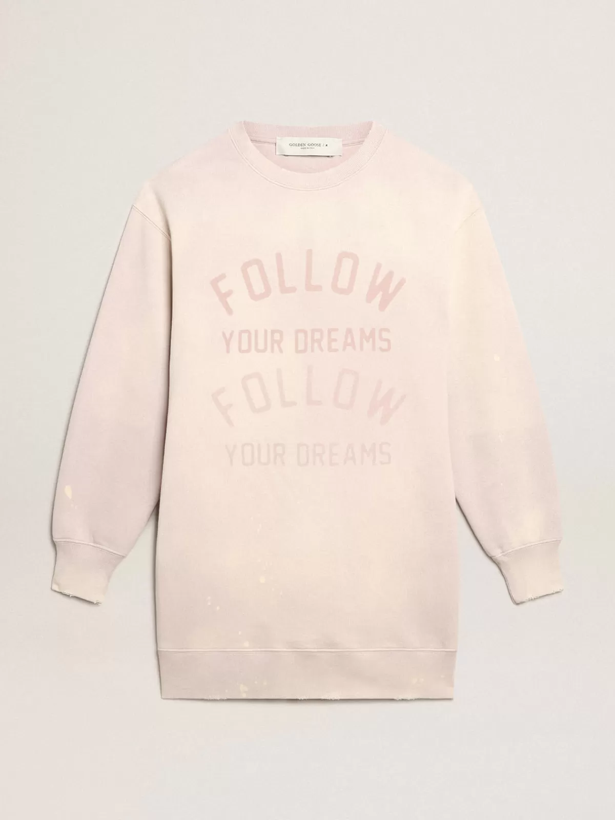 Golden Goose Distressed-finish pale pink sweatshirt dress palepink Outlet