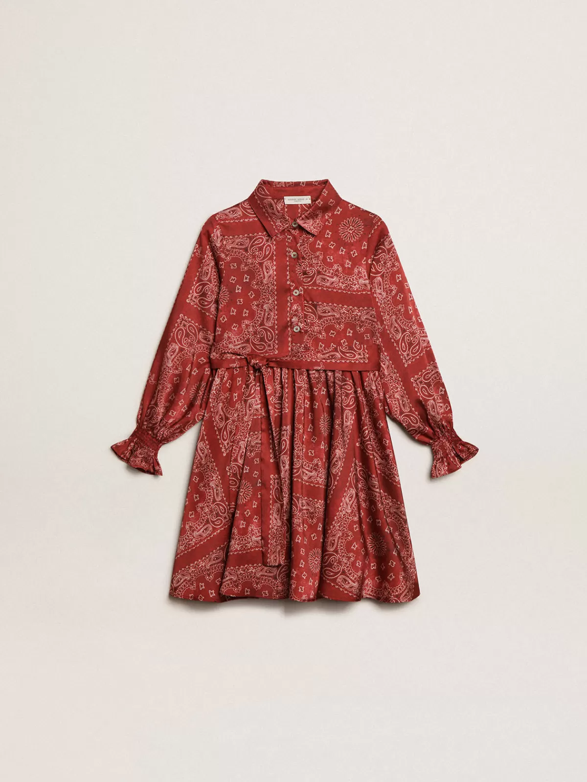 Golden Goose Girls’ shirt dress with paisley print burgundy Shop