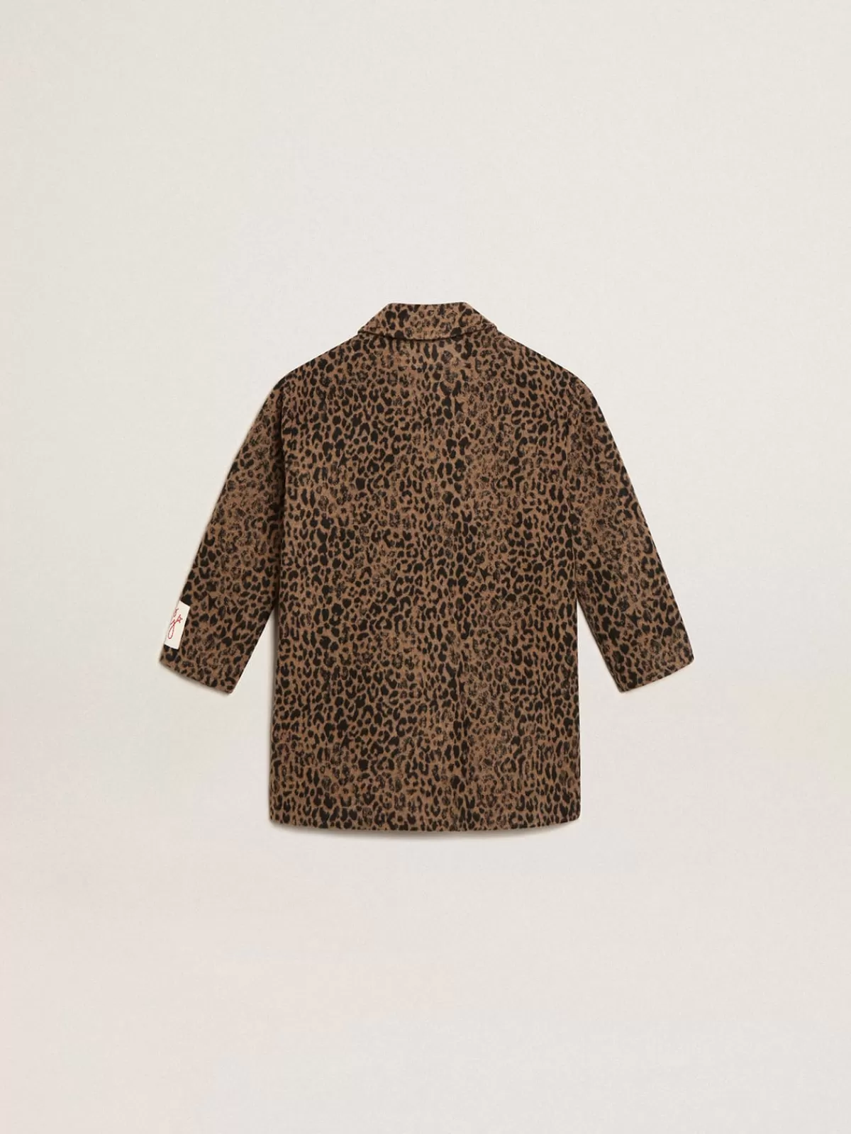 Golden Goose Girls’ single-breasted coat in wool with jacquard animal print animalprint Best Sale