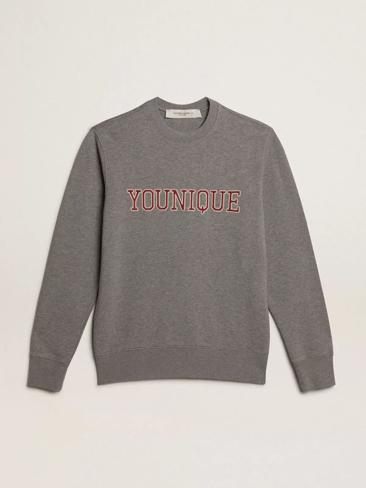 Golden Goose Gray melange cotton sweatshirt with embroidered lettering graymelange Best