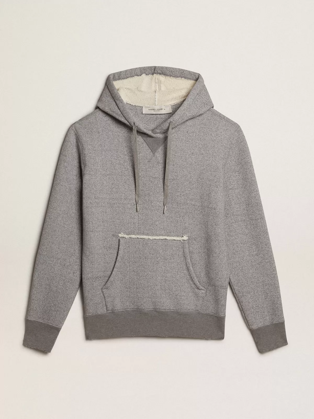 Golden Goose Gray melange cotton sweatshirt with hood graymelange Outlet