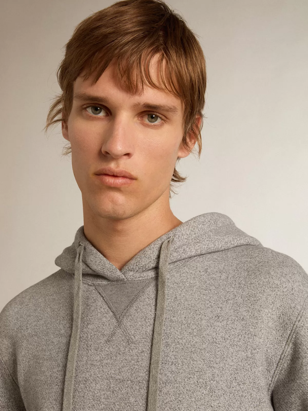 Golden Goose Gray melange cotton sweatshirt with hood graymelange Outlet