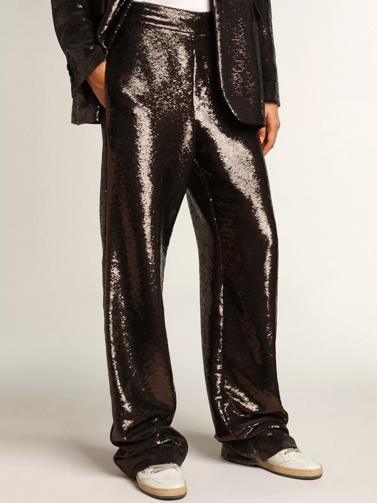 Golden Goose Gray pants with all-over sequins irongray Clearance