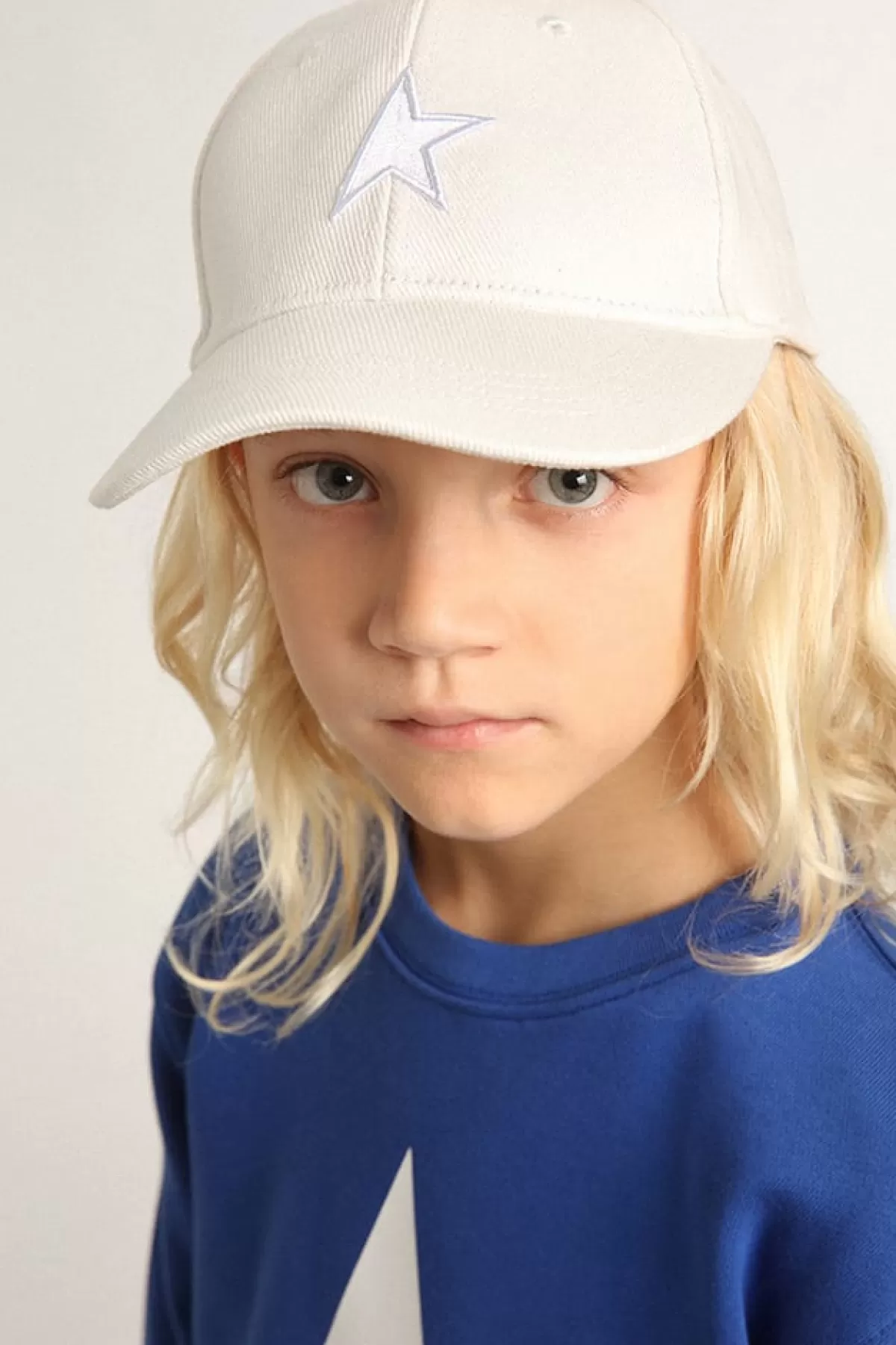 Golden Goose Kids’ white baseball cap with star papyruswhite Best