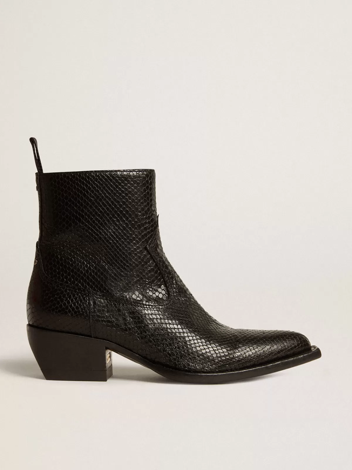 Golden Goose Low Debbie boots in snake-print leather black Sale