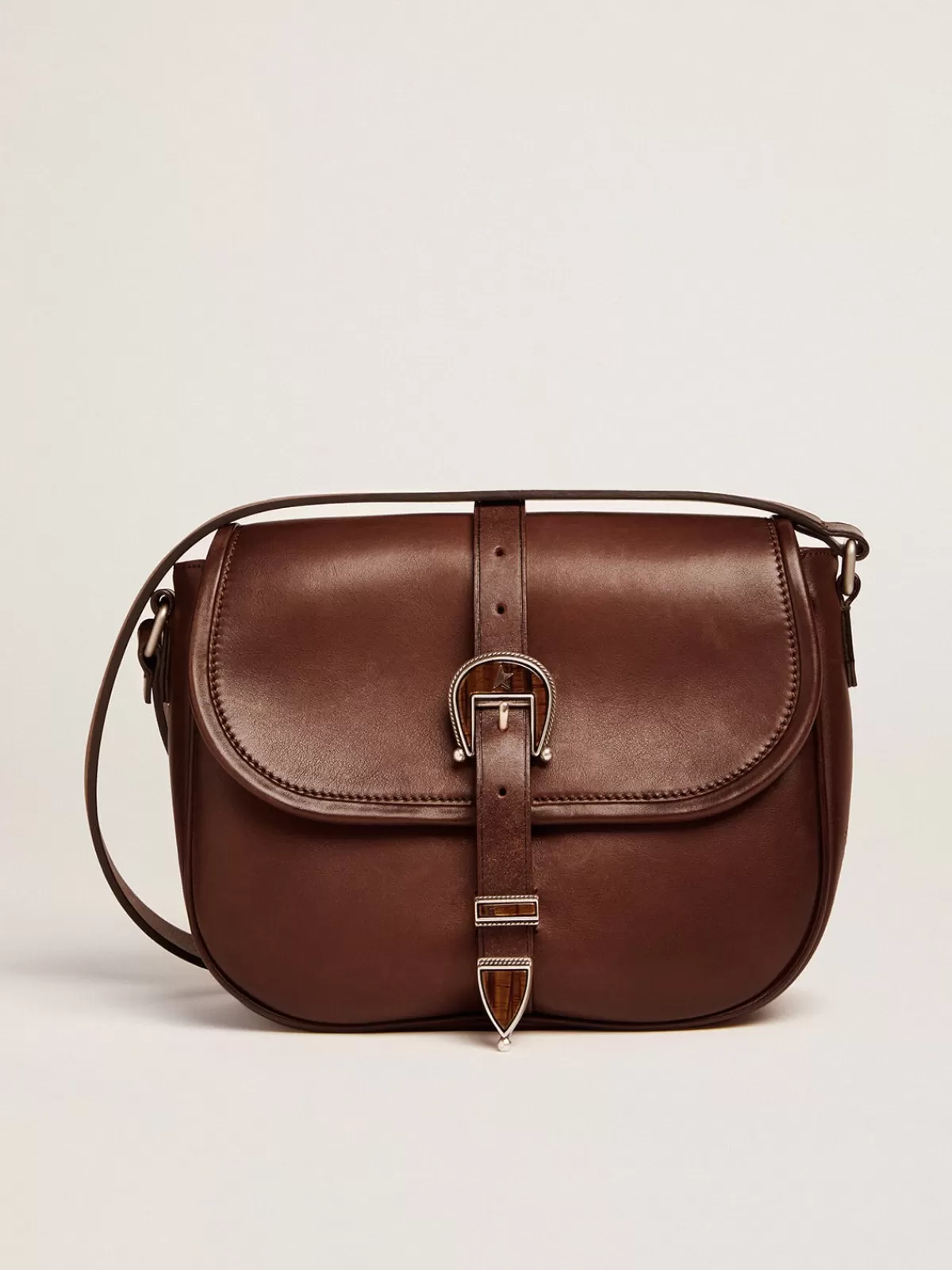 Golden Goose Medium Rodeo Bag in dark tan leather Online