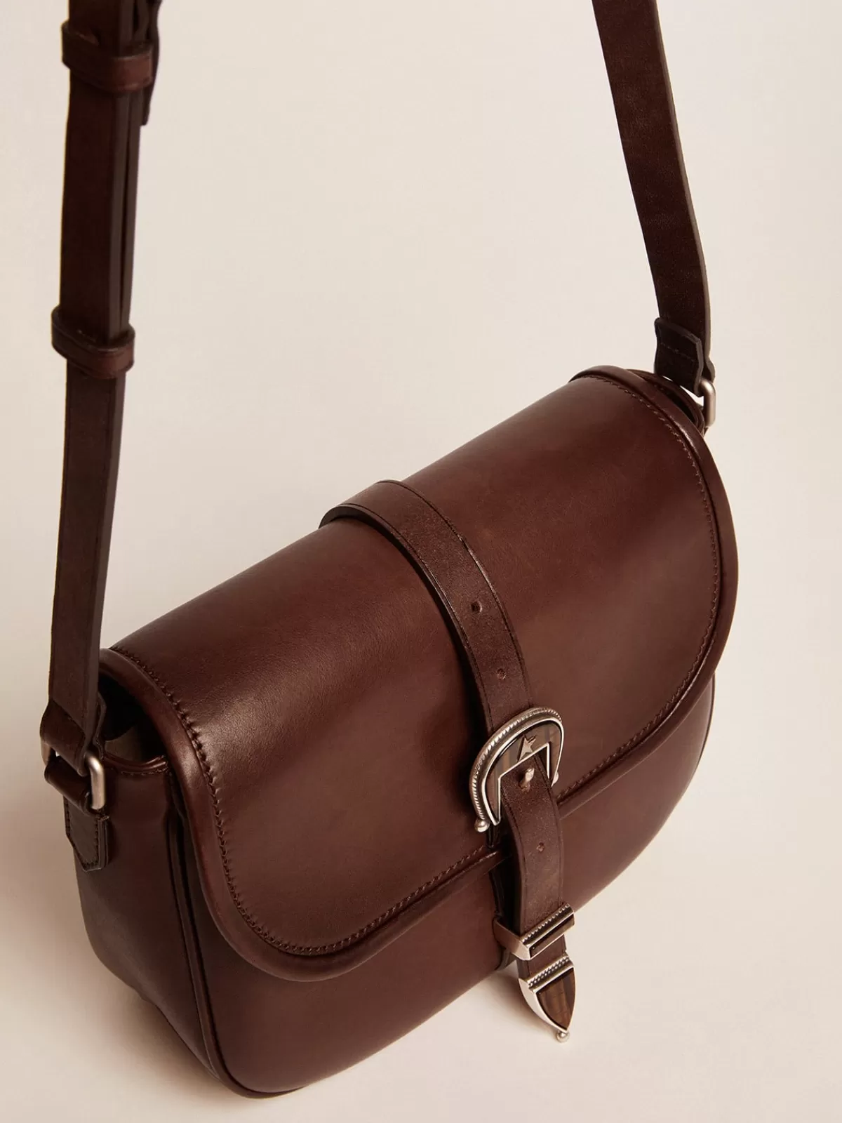 Golden Goose Medium Rodeo Bag in dark tan leather Online