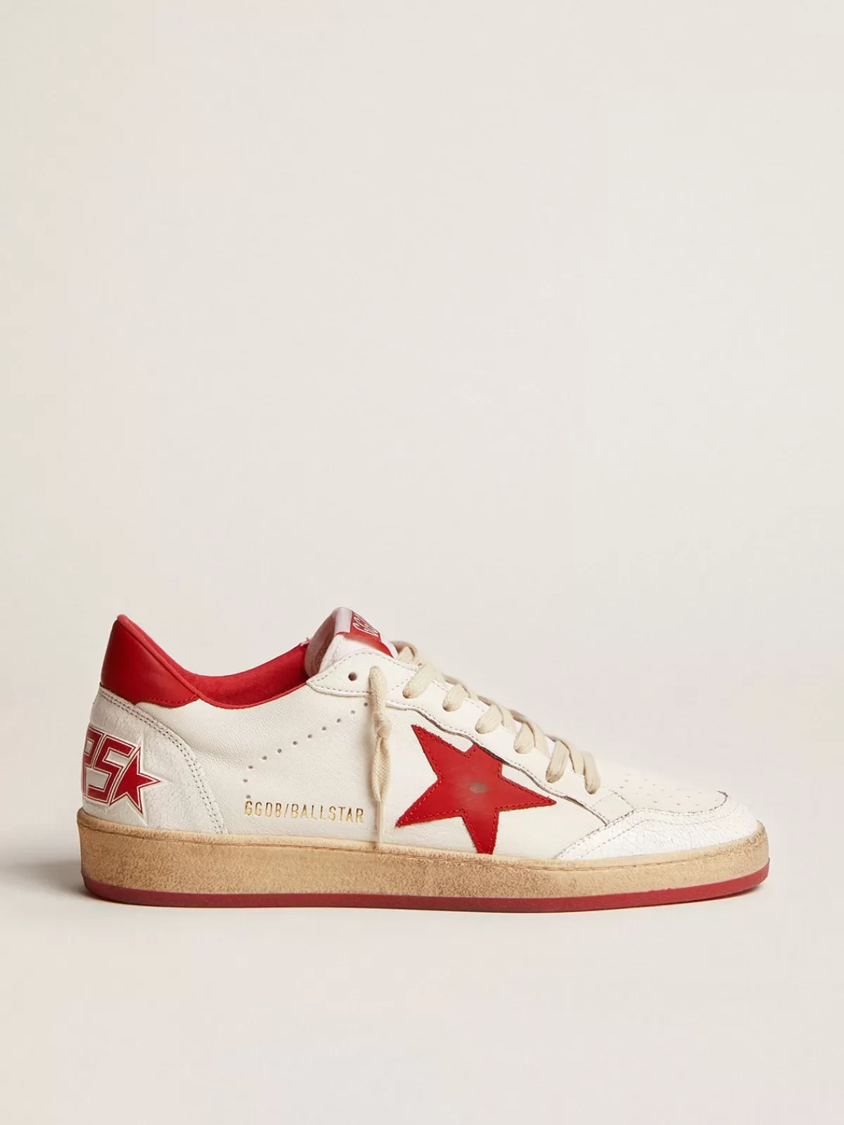 Golden Goose Men's Ball Star in white leather animaltonesandgold Hot