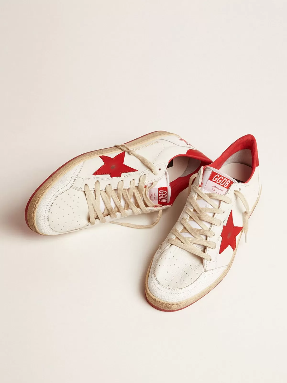 Golden Goose Men's Ball Star in white leather animaltonesandgold Hot