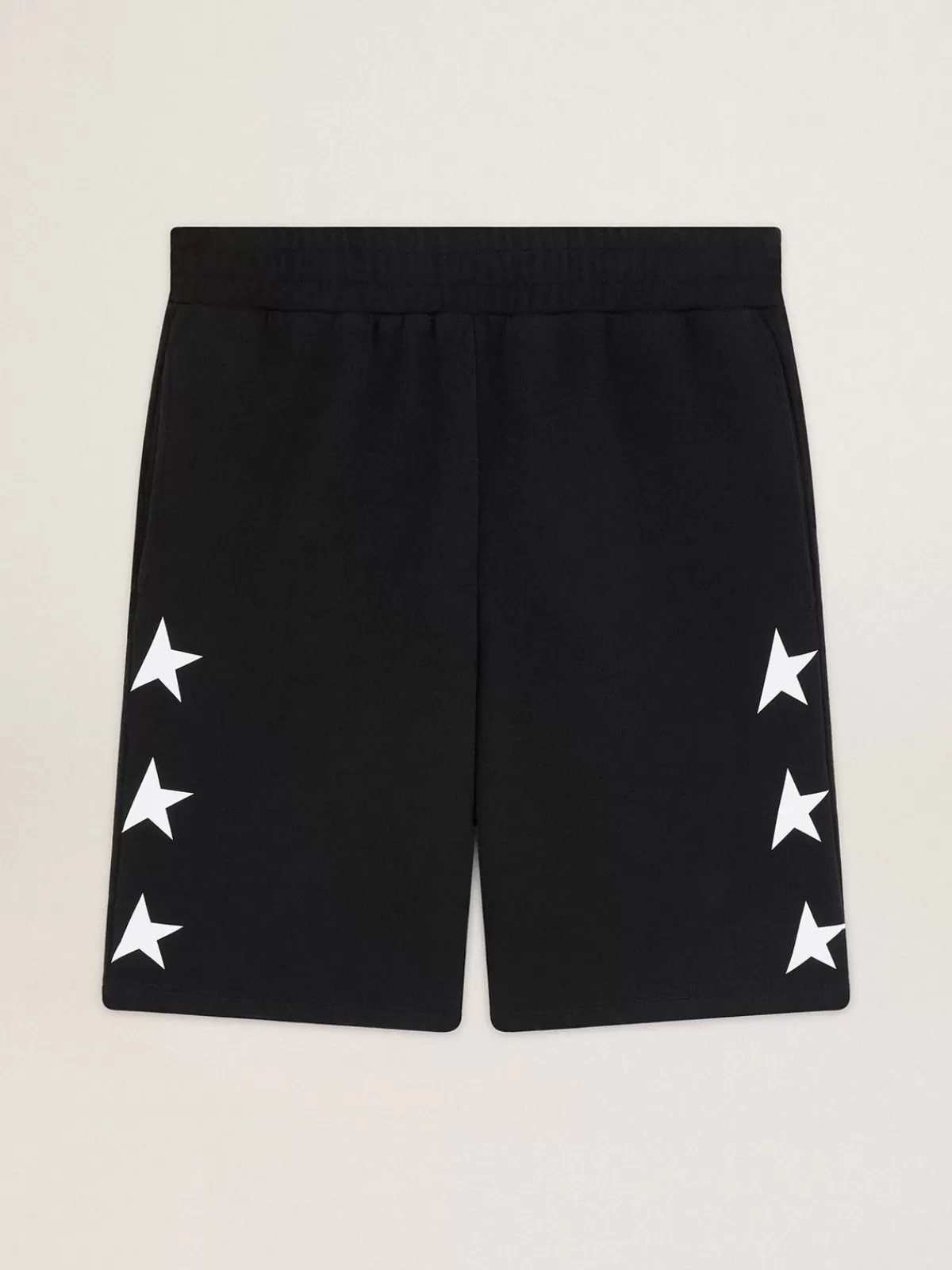 Golden Goose Men's bermuda shorts with white stars black Clearance