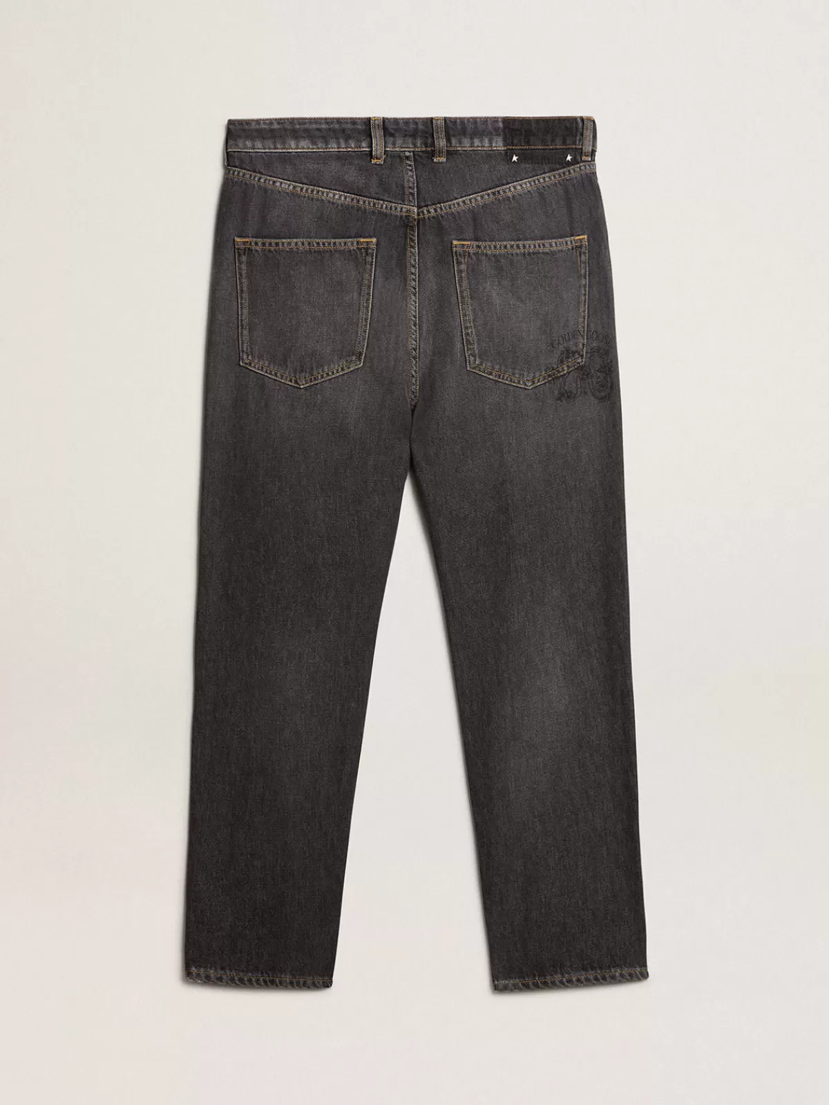 Golden Goose Men’s jeans with printed pocket black Best Sale