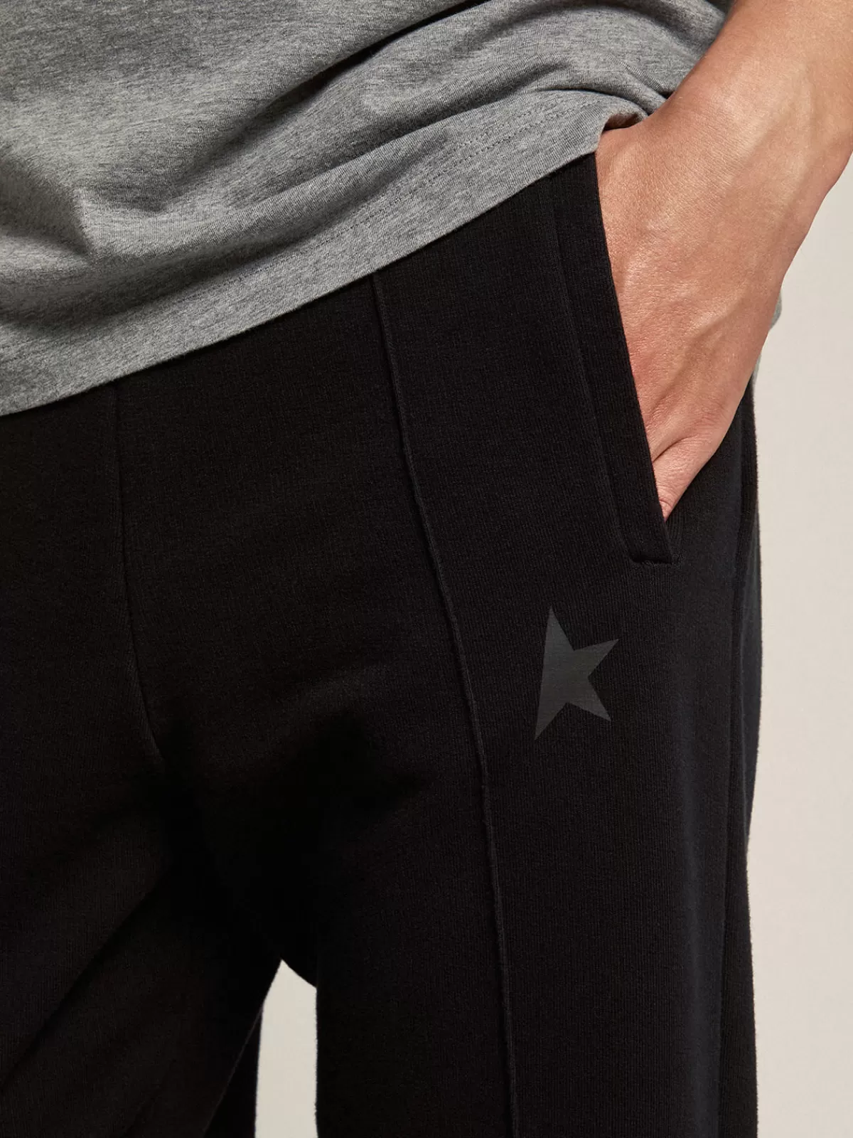 Golden Goose Men's joggers with star on the front black Cheap