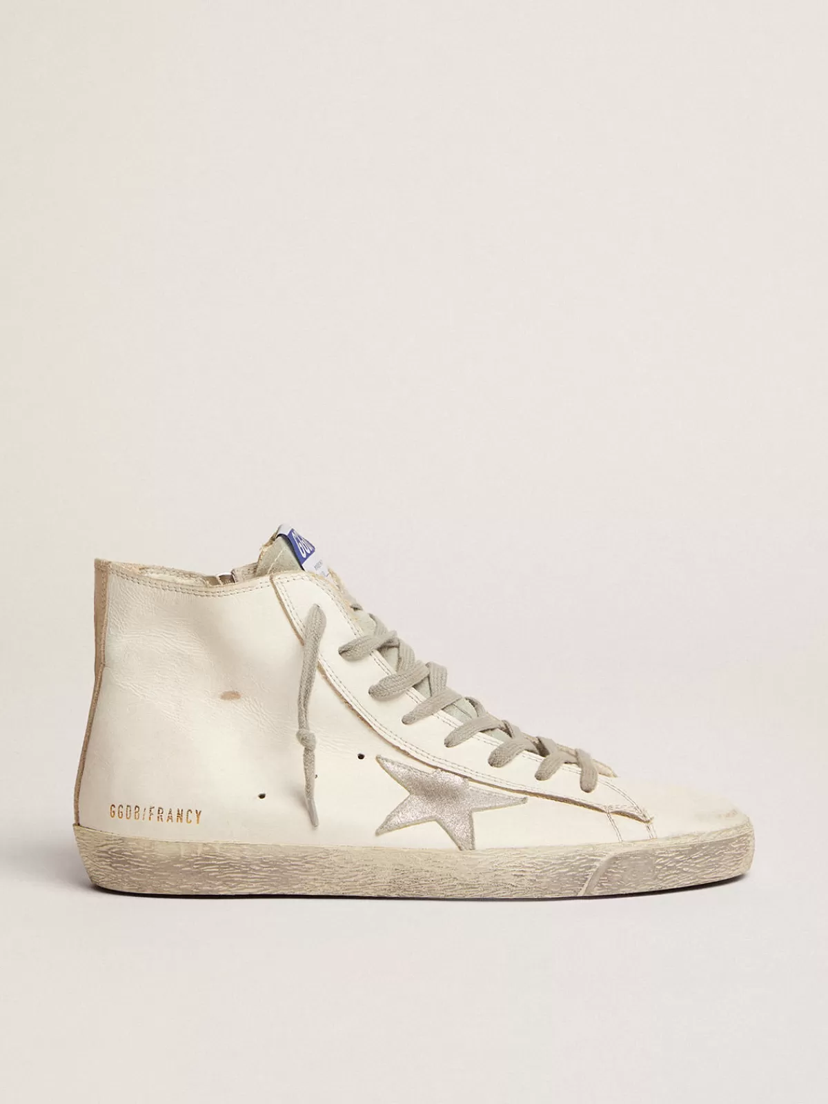 Golden Goose Men's Francy in leather with silver suede star Sale