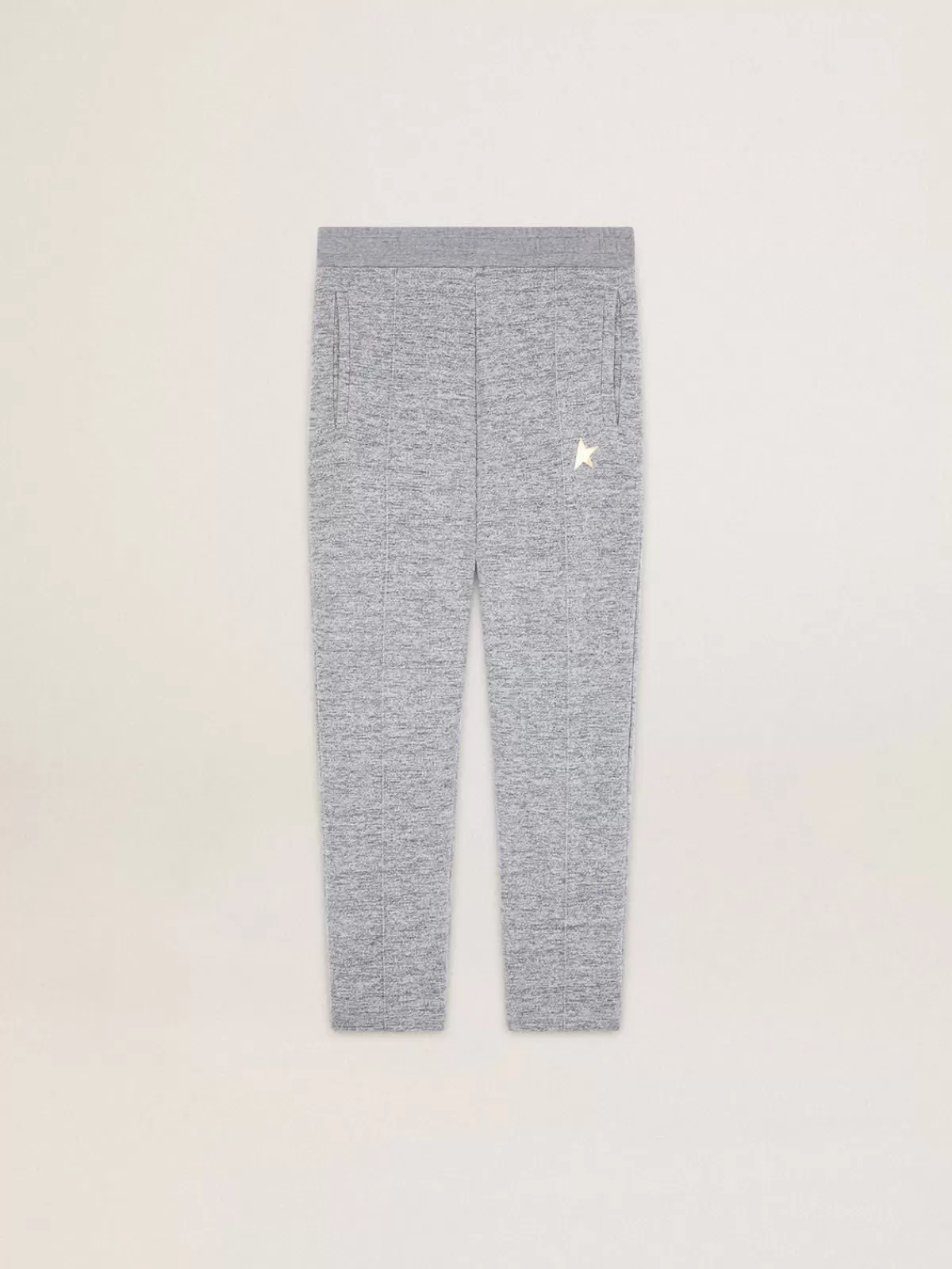 Golden Goose Men's gray joggers with gold star on the front melangegray Cheap